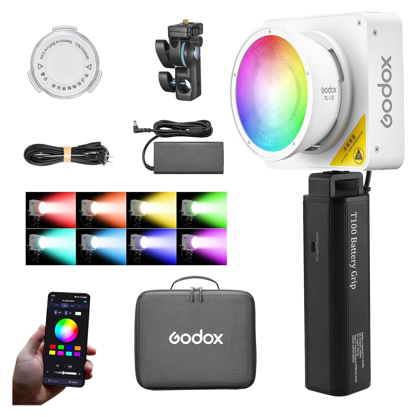 Luz LED Godox ML100R RGB 110W para Video con Bolsa