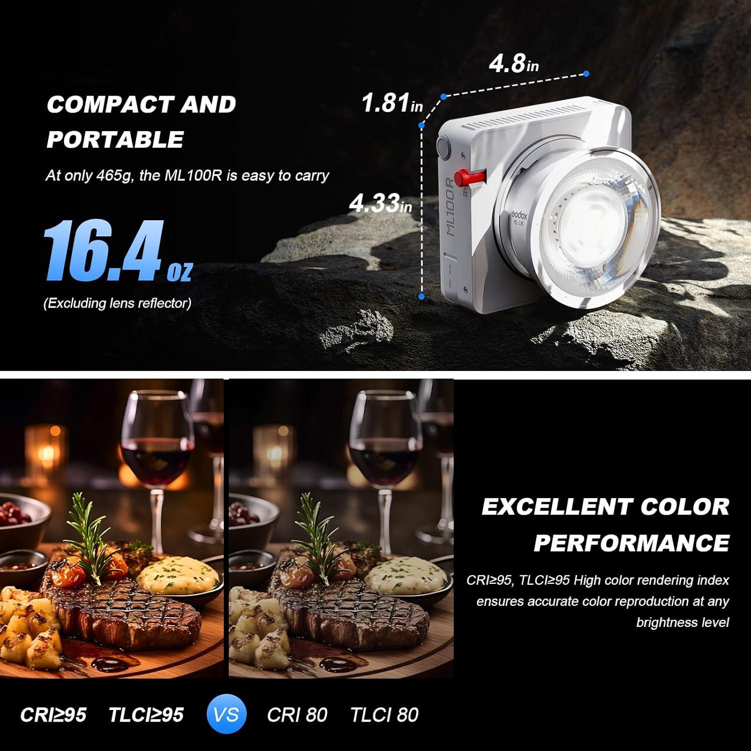 Luz LED Godox ML100R RGB 110W para Video con Bolsa