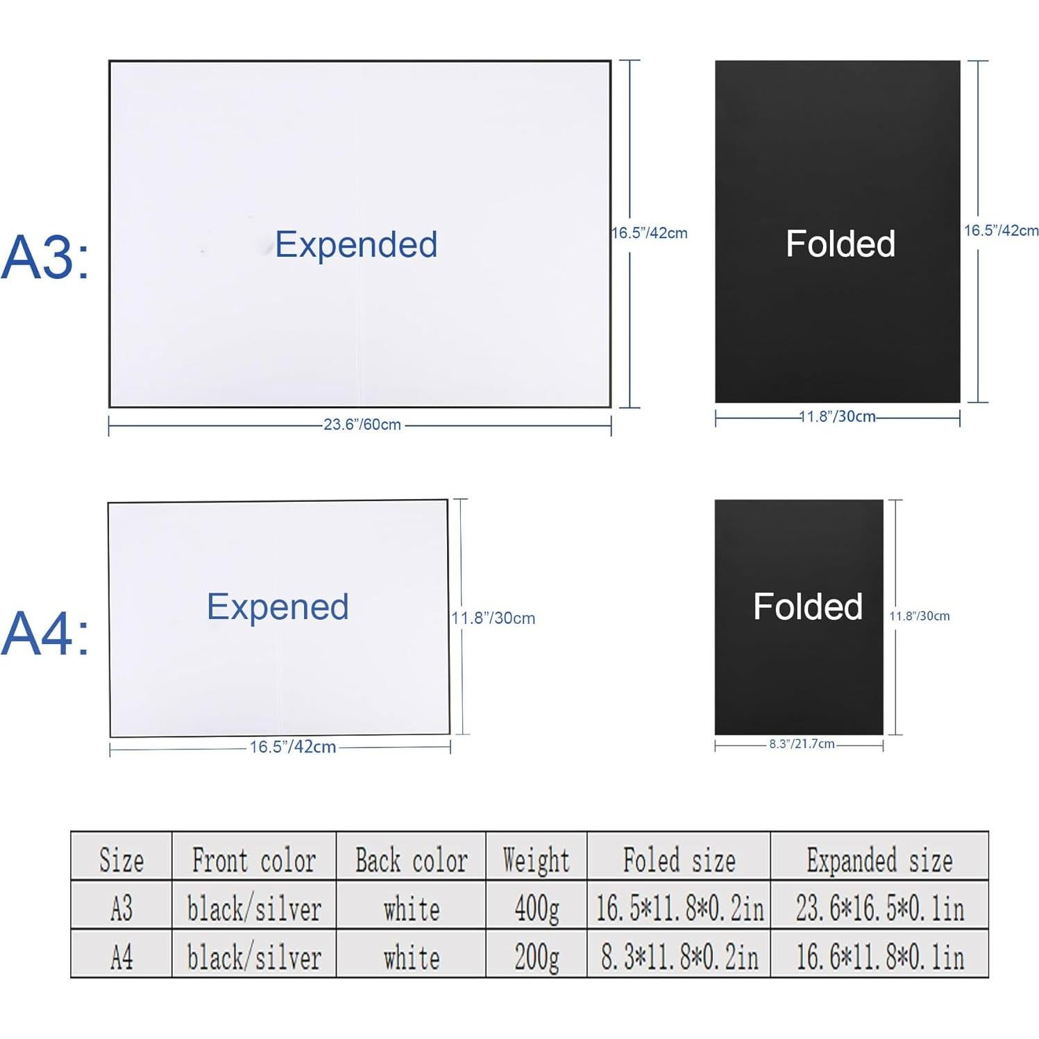 Tarjeta Reflectora de Luz BYSTONE A3 30.48x20.32 cm 3-en-1