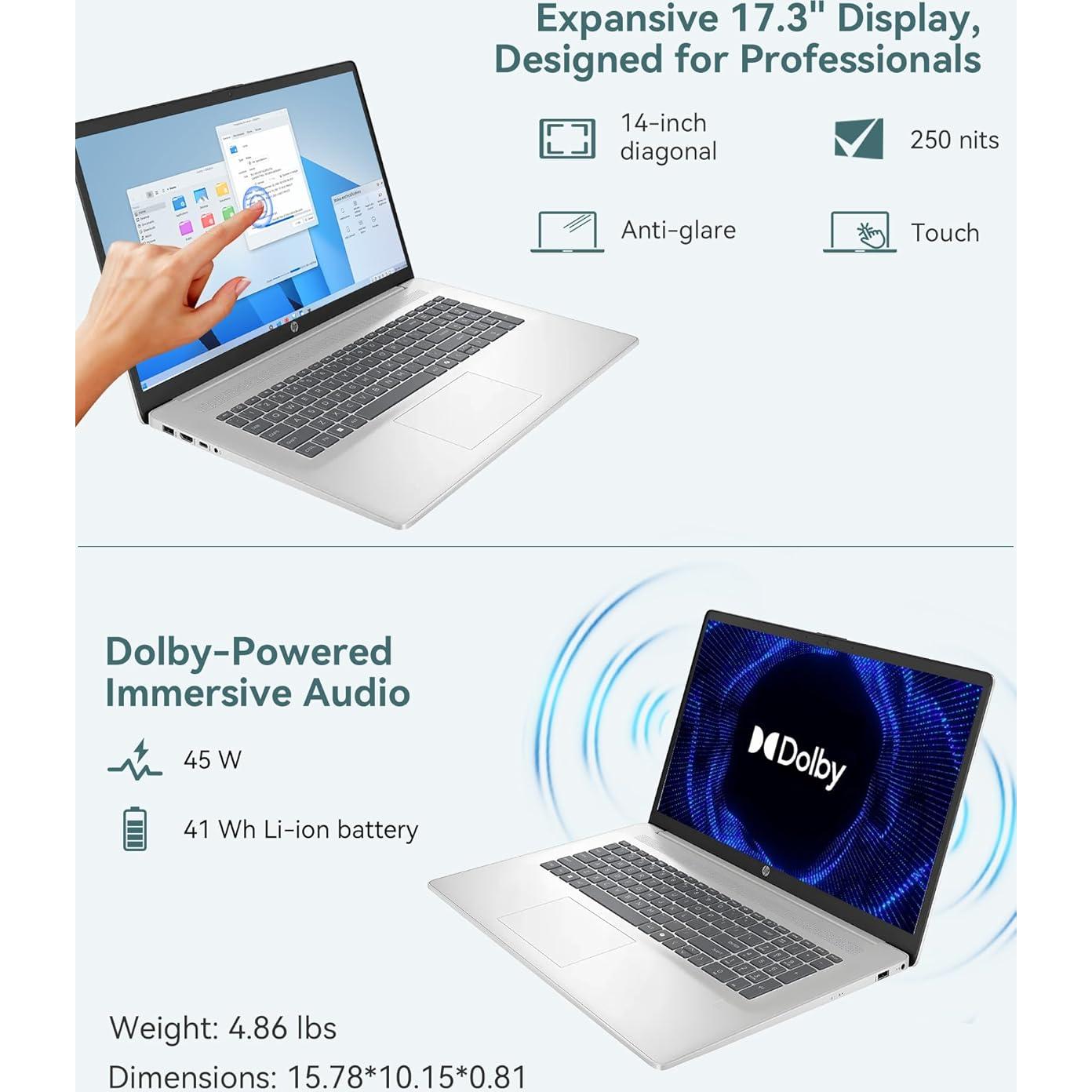 Laptop Táctil HP 17" Intel Core Ultra 7 255U 64GB 2TB SSD