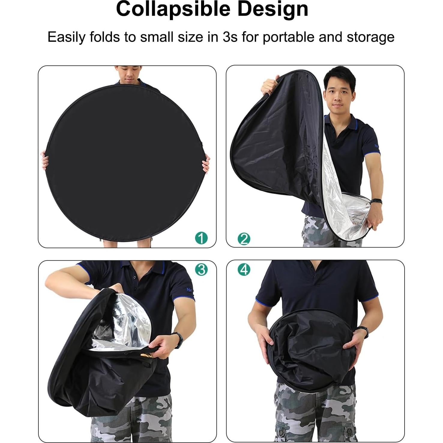 Reflector Plegable 5-en-1 PULUZ 60cm para Fotografía