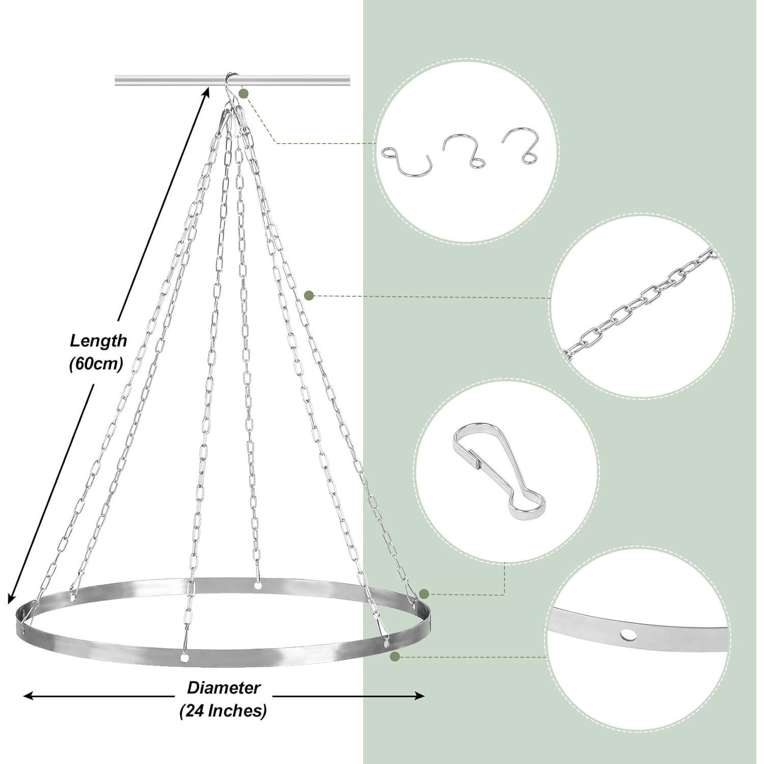 Kit de Hardware Metálico para Cortinas de Techo 60cm Fanqisi