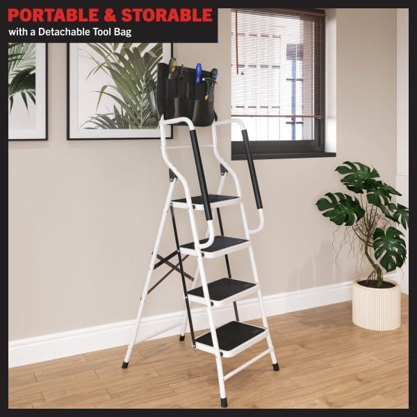 Escalera Plegable Stalwart 4 Pasos Antideslizante 330 kg