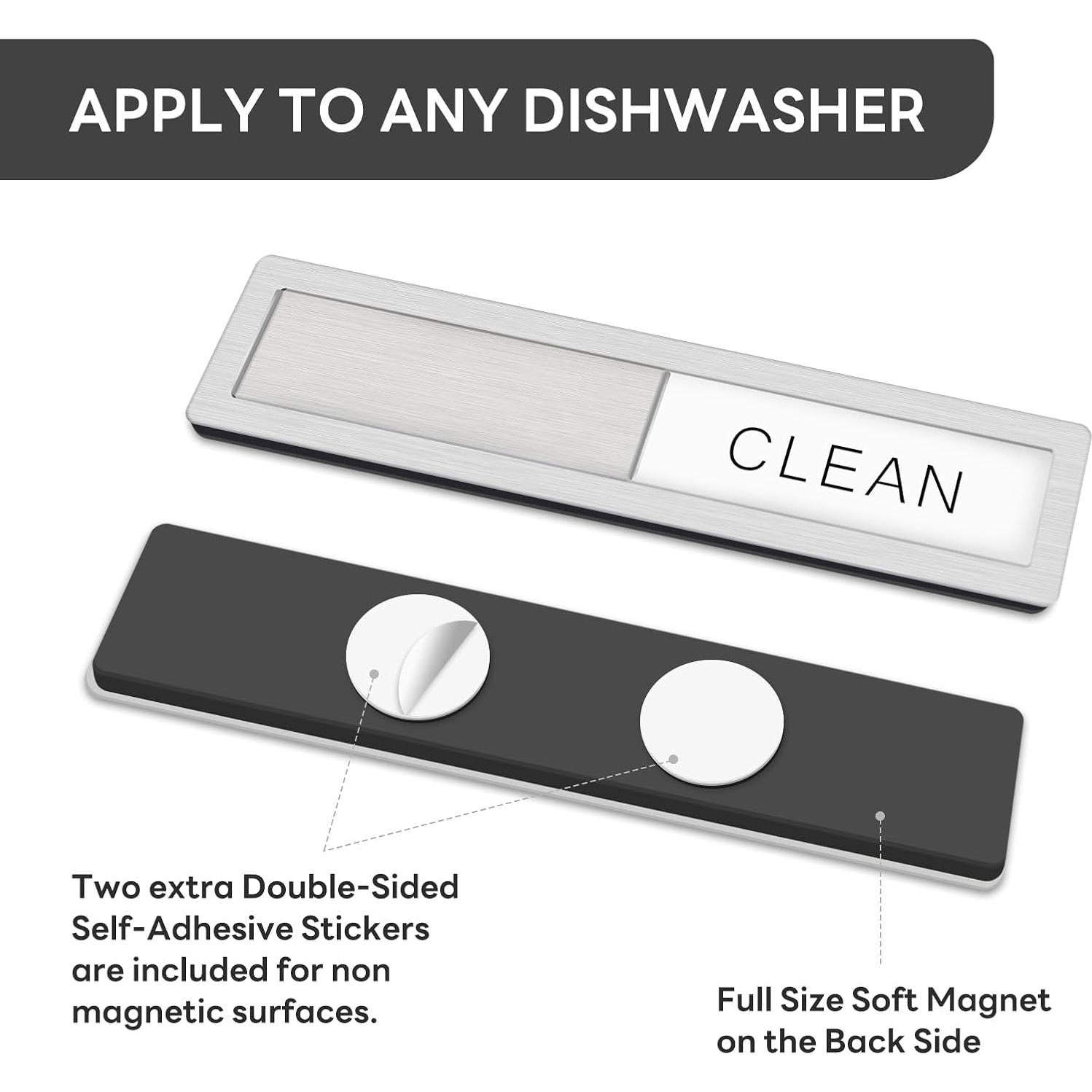 Imán de Lavavajillas KitchenTour Limpio Sucio Acero Inoxidable