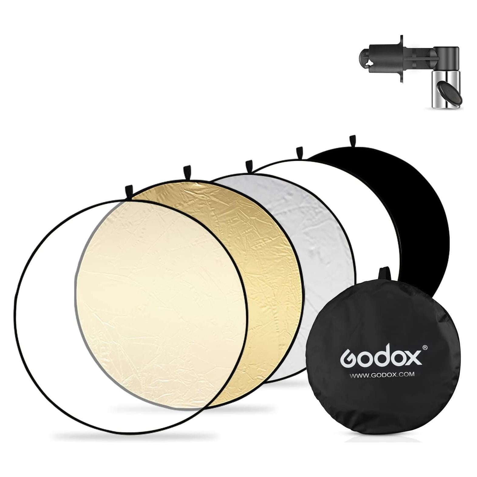 Reflector de Luz 5-en-1 Godox 110cm Plegable con Clip y Bolsa