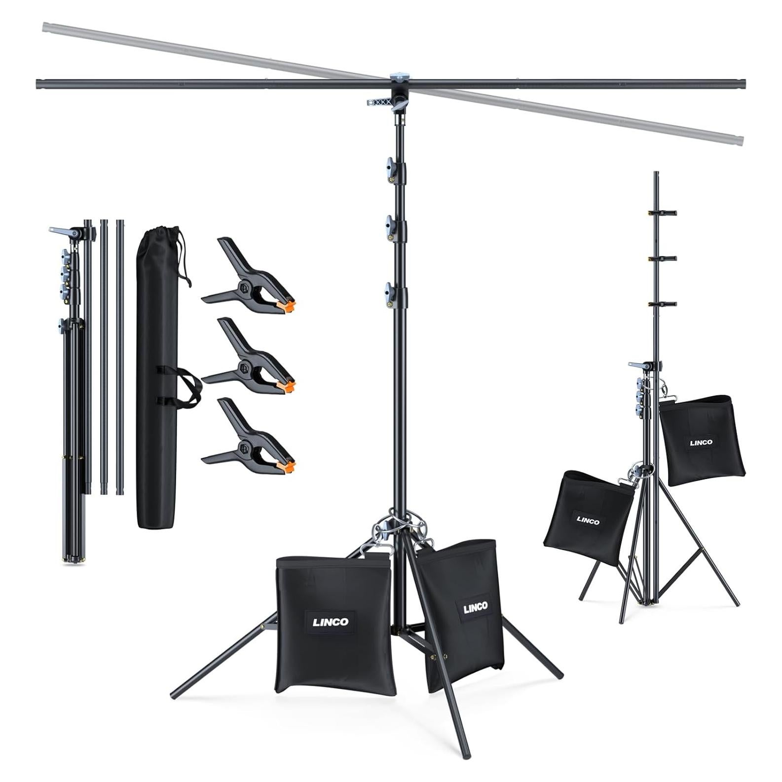 Soporte de Fondo Portátil LINCO 2.9m Ajustable con Clips