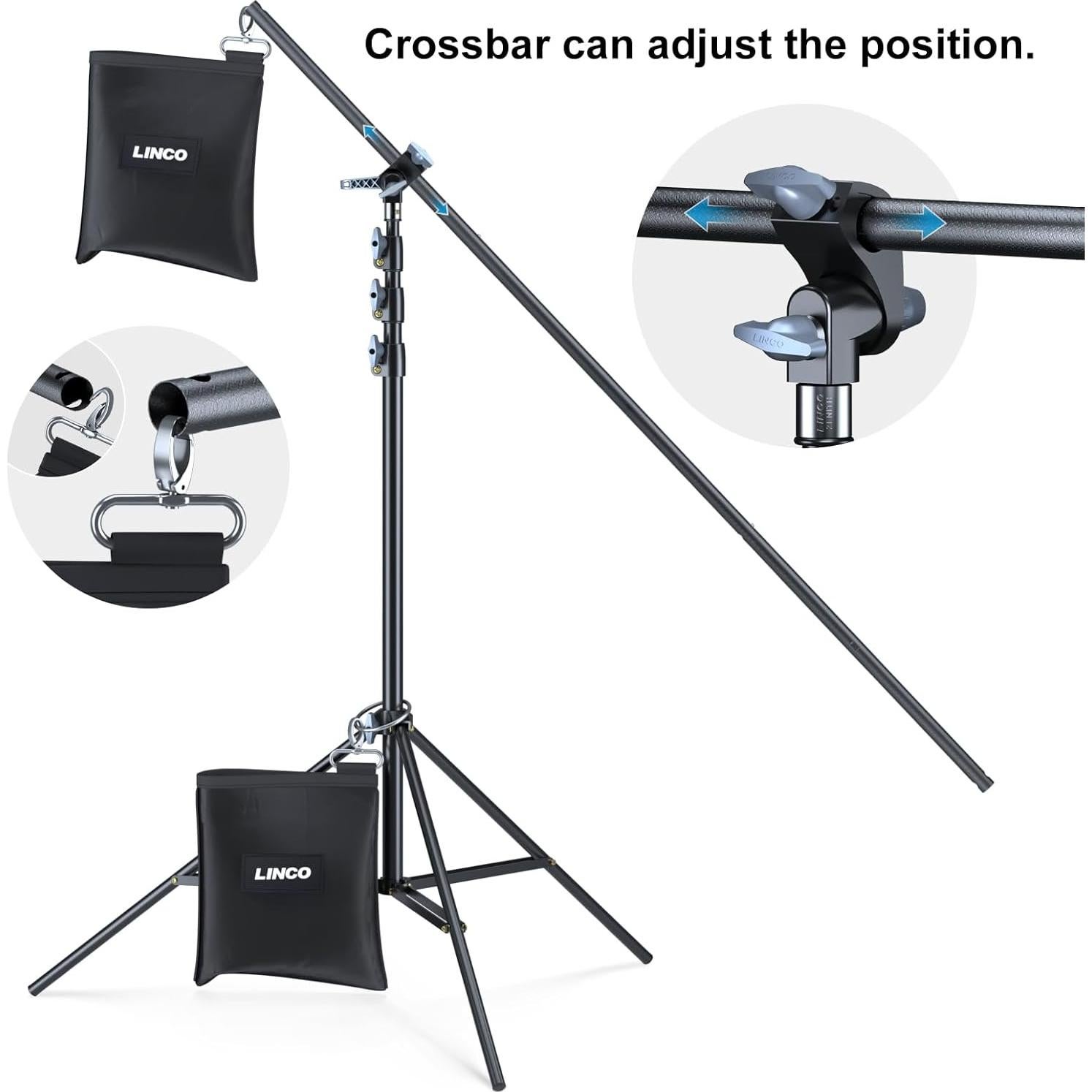 Soporte de Fondo Portátil LINCO 2.9m Ajustable con Clips