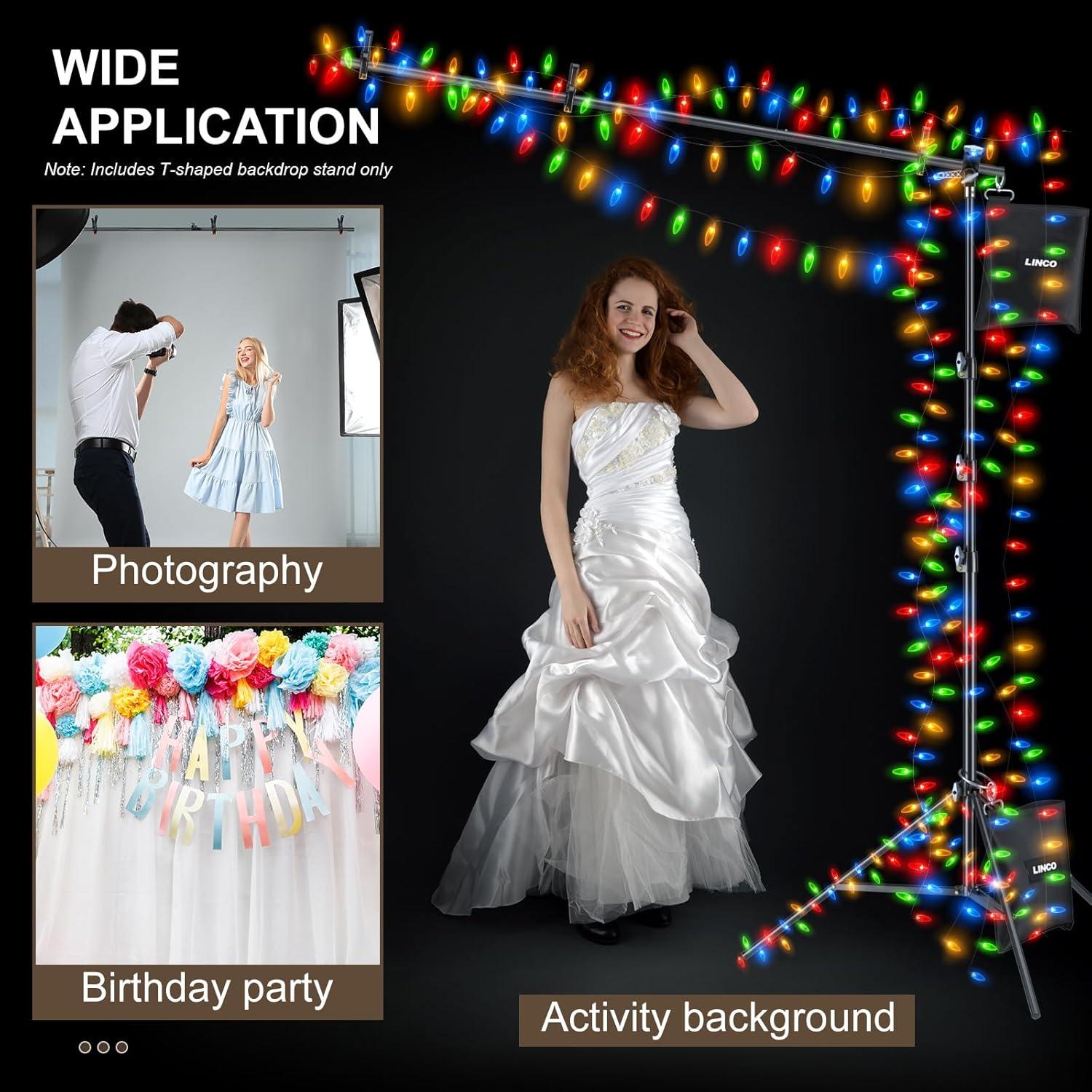 Soporte de Fondo Portátil LINCO 2.9m Ajustable con Clips