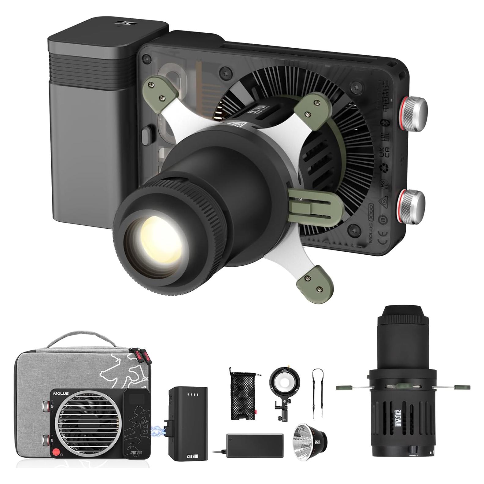 Luz de Video LED Zhiyun MOLUS X100 Combo V2 100W Mini Foco