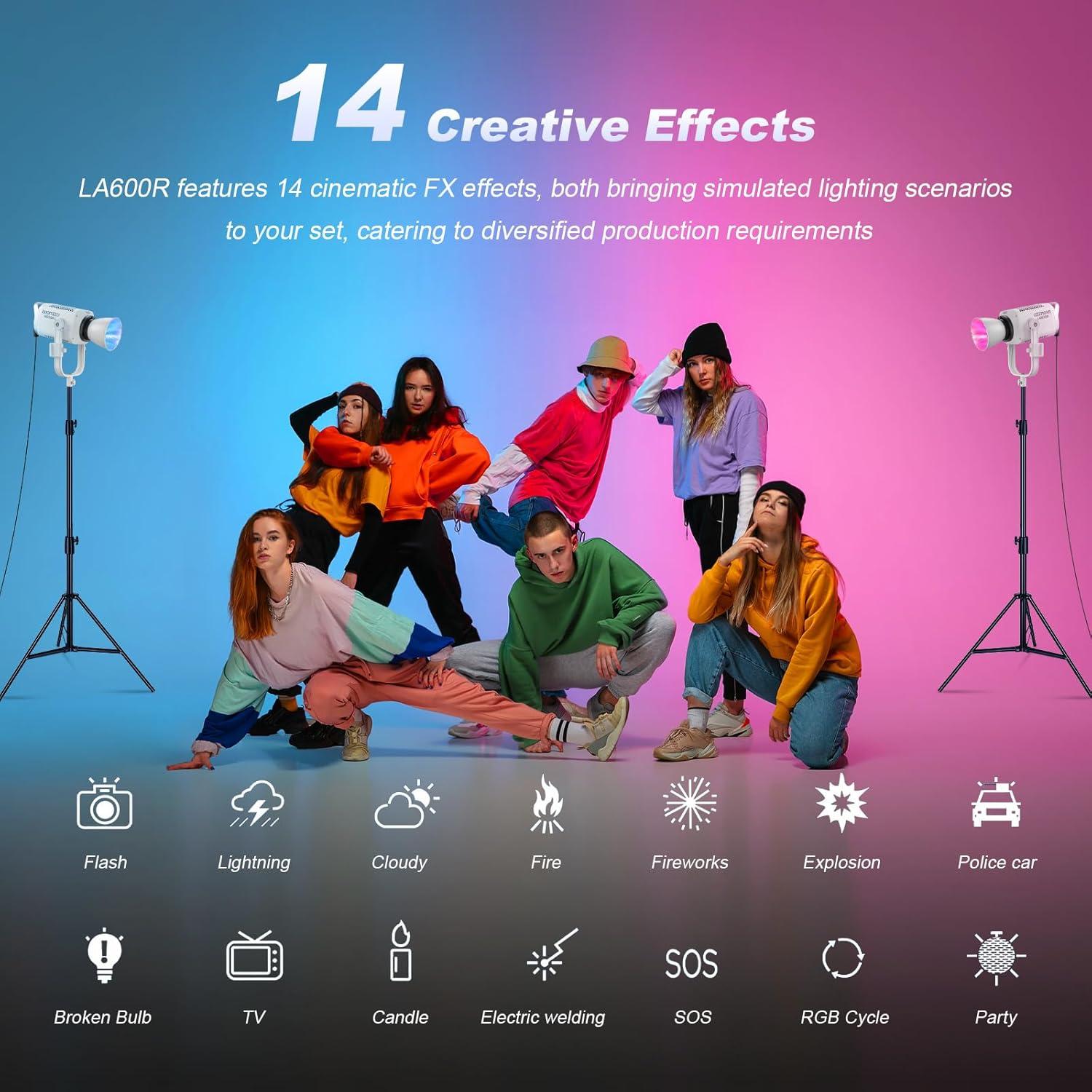 Godox LA600R Luz LED RGB COB 600W con Bolsa de Transporte