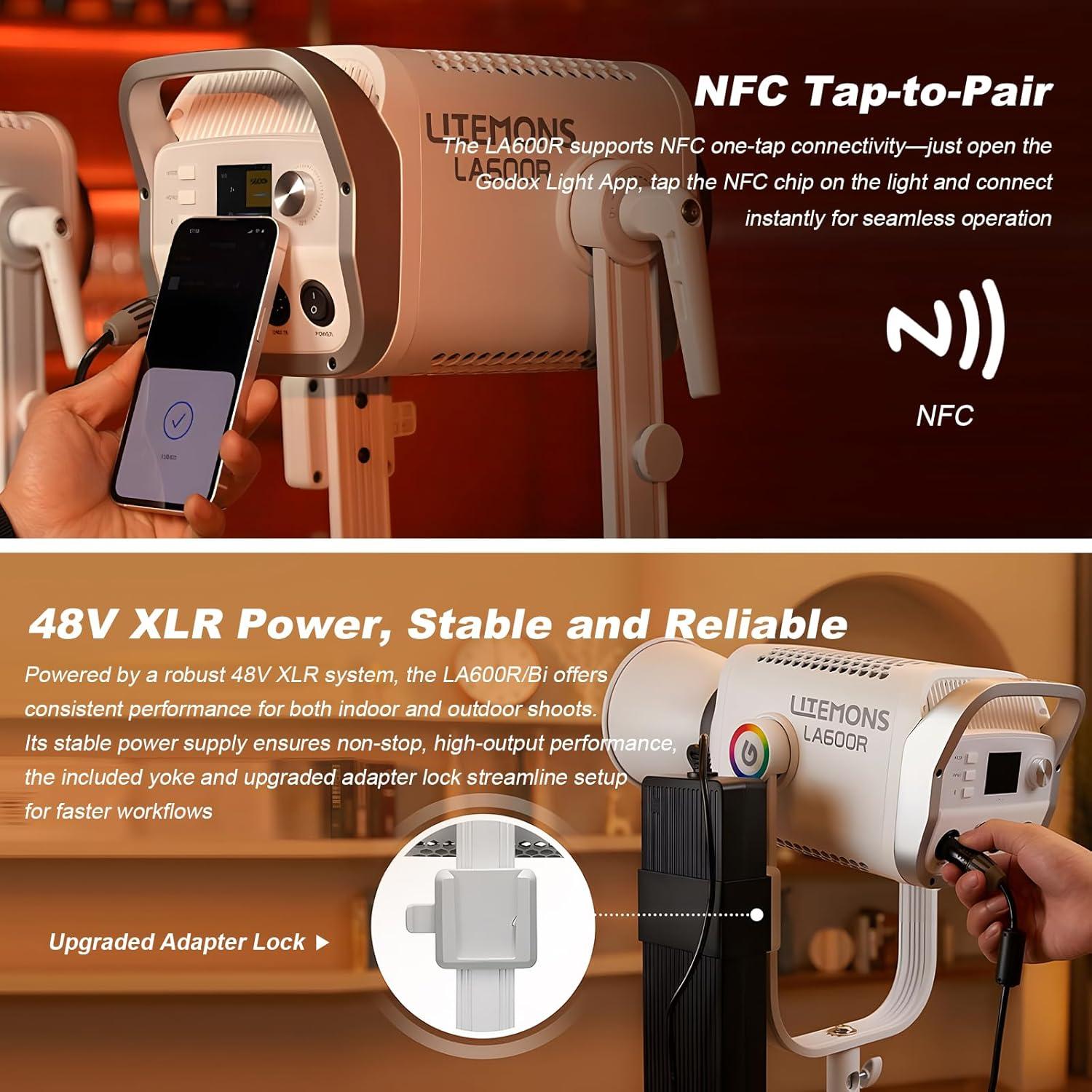 Godox LA600R Luz LED RGB COB 600W con Bolsa de Transporte