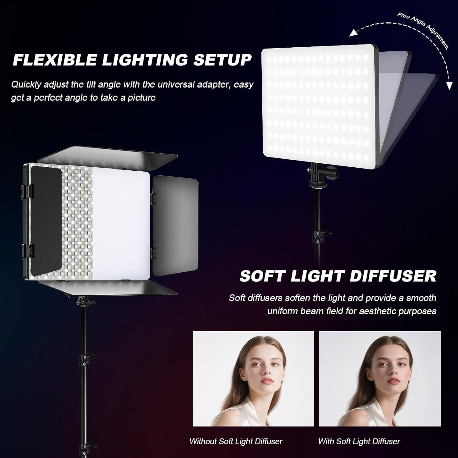 Kit de Luz de Video LED RGB 20W 12.6in Soonpho con Soporte