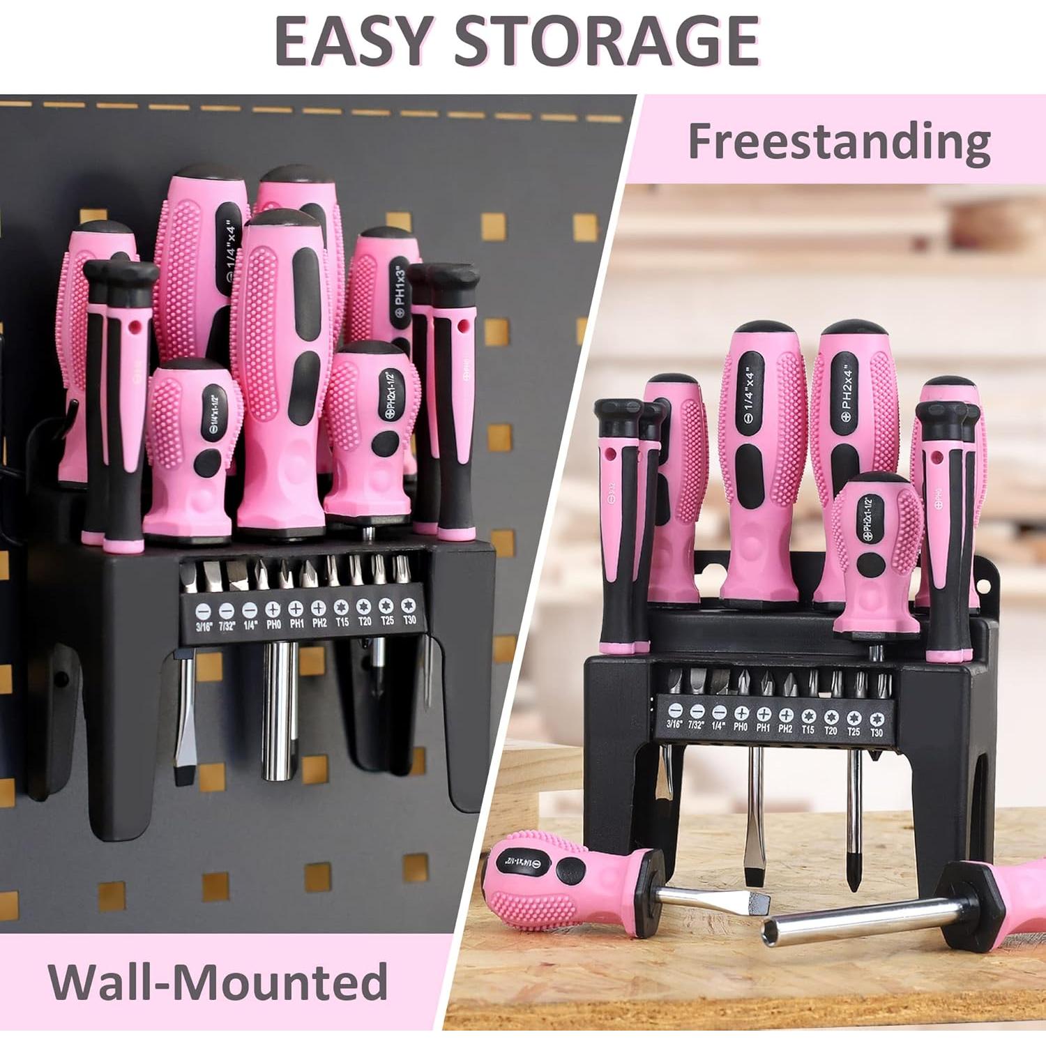 Juego de Destornilladores Magnéticos 21 Piezas FASTPRO Rosa