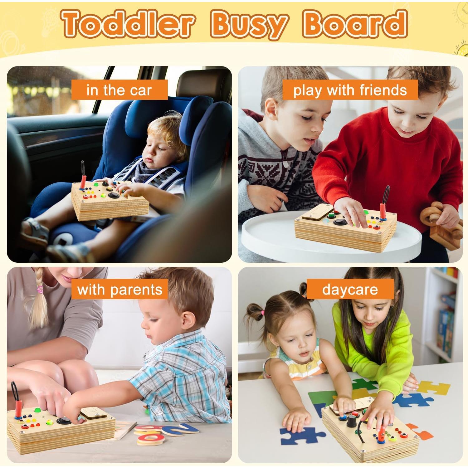 Tablero Ocupado Montessori Espamig LED para Niños 1-3 Años