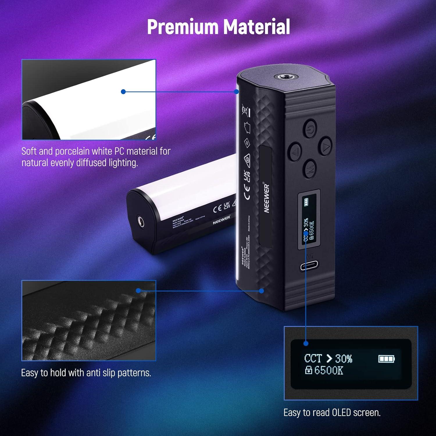 Varita de Luz LED NEEWER TL96RGB 2500-8500K con Trípode