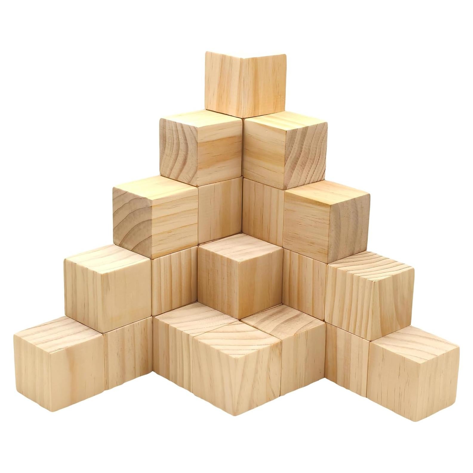 200 Cubos de Madera Natural Ninekong 1.27 cm para Manualidades