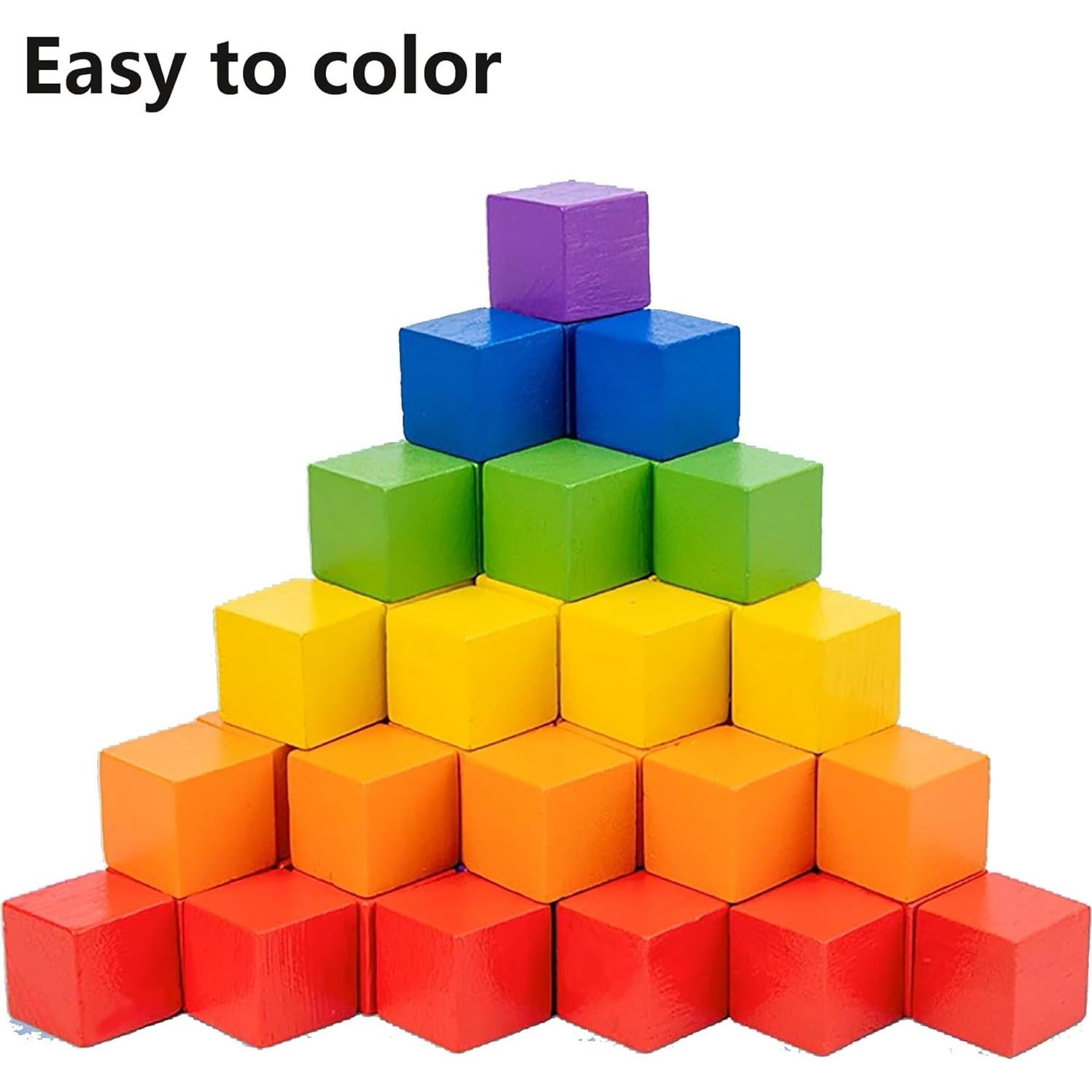 200 Cubos de Madera Natural Ninekong 1.27 cm para Manualidades