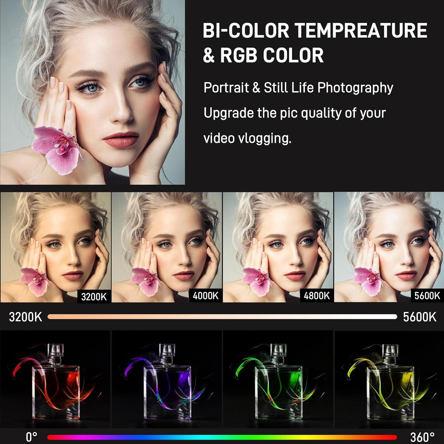 GVM 800D RGB LED Luz de Video Bi-Color 3200K-5600K