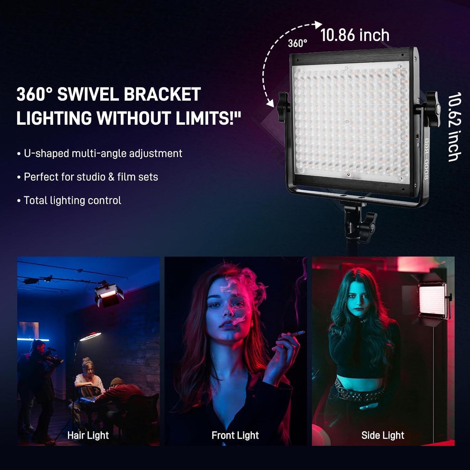 GVM 800D RGB LED Luz de Video Bi-Color 3200K-5600K