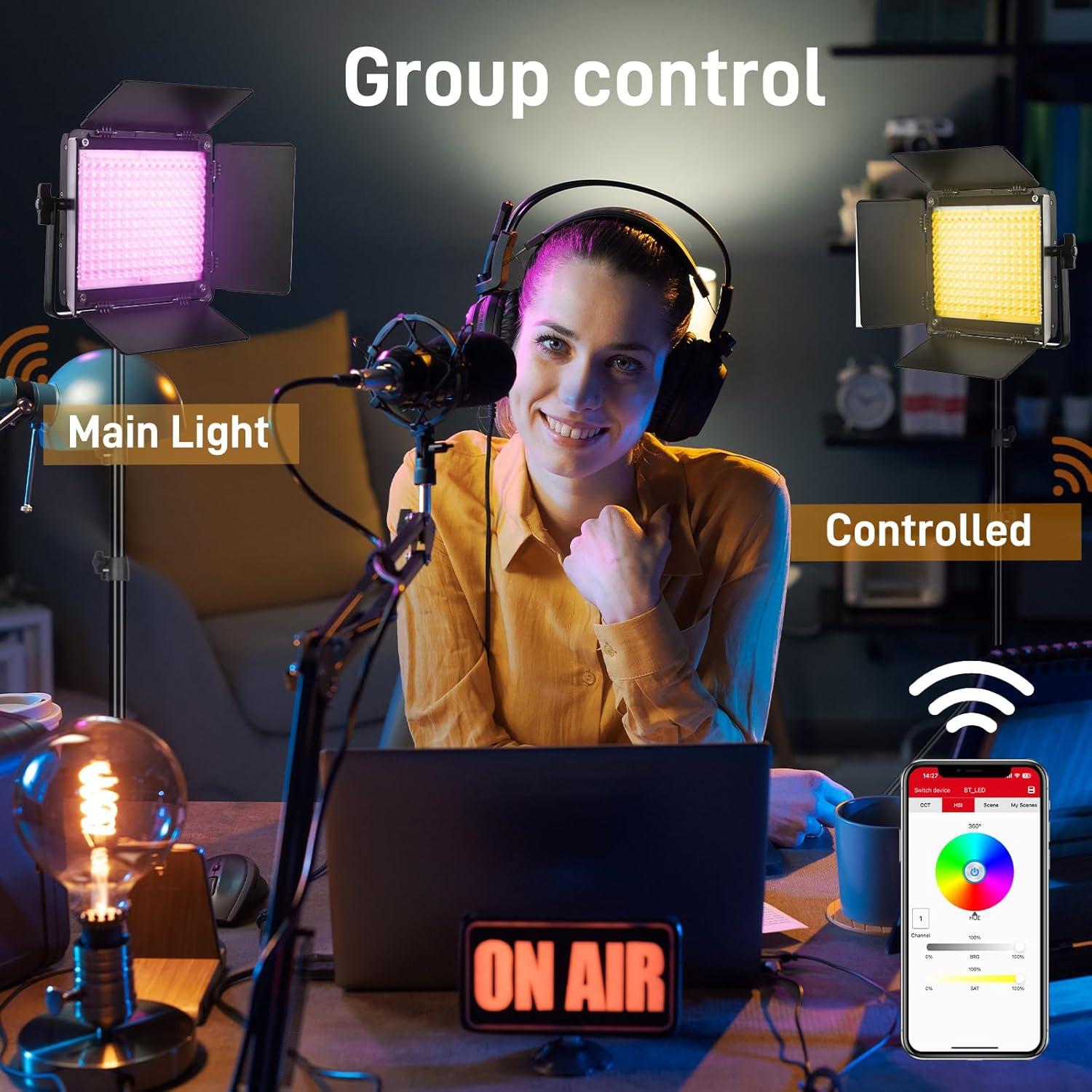 GVM 800D RGB LED Luz de Video Bi-Color 3200K-5600K