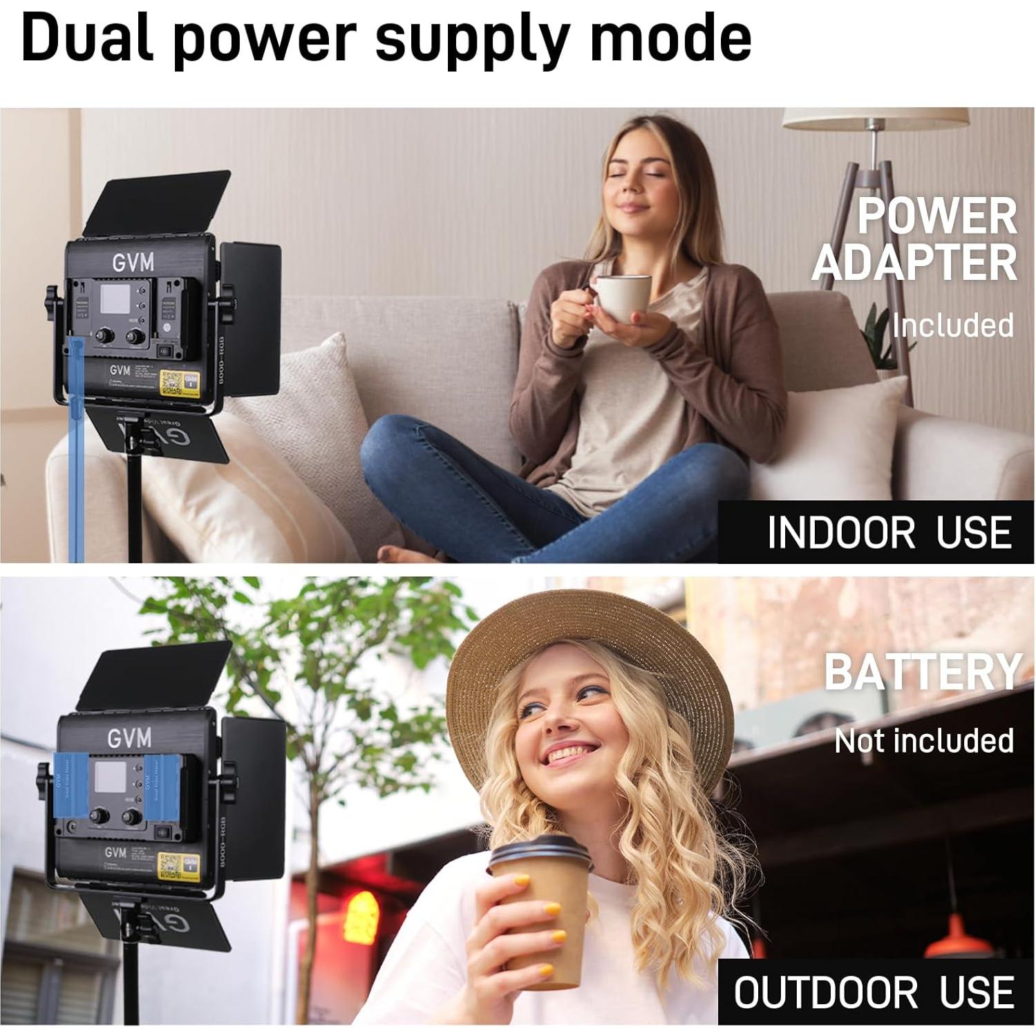 GVM 800D RGB LED Luz de Video Bi-Color 3200K-5600K