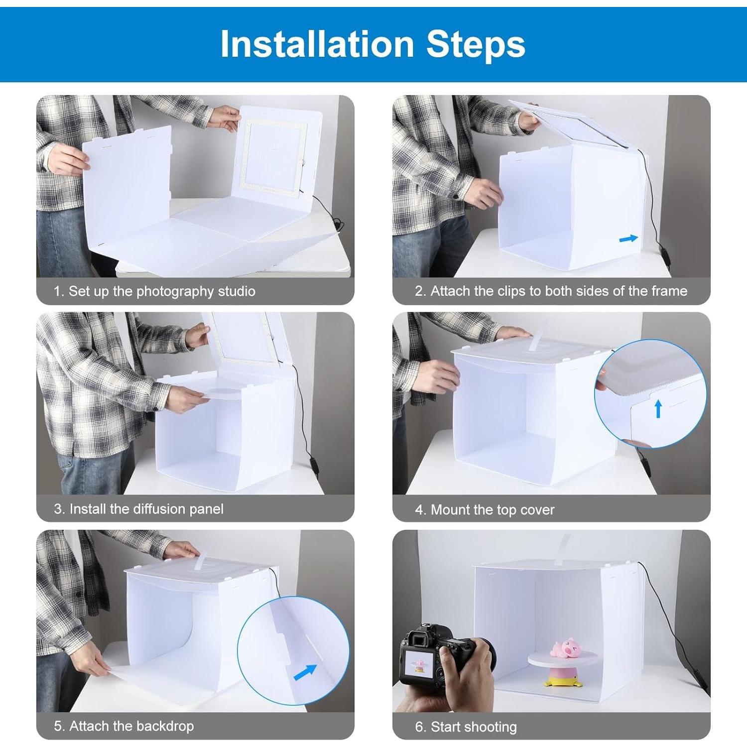 Estudio Fotográfico Portátil DIYLooks 30.48cm con 144 LEDs