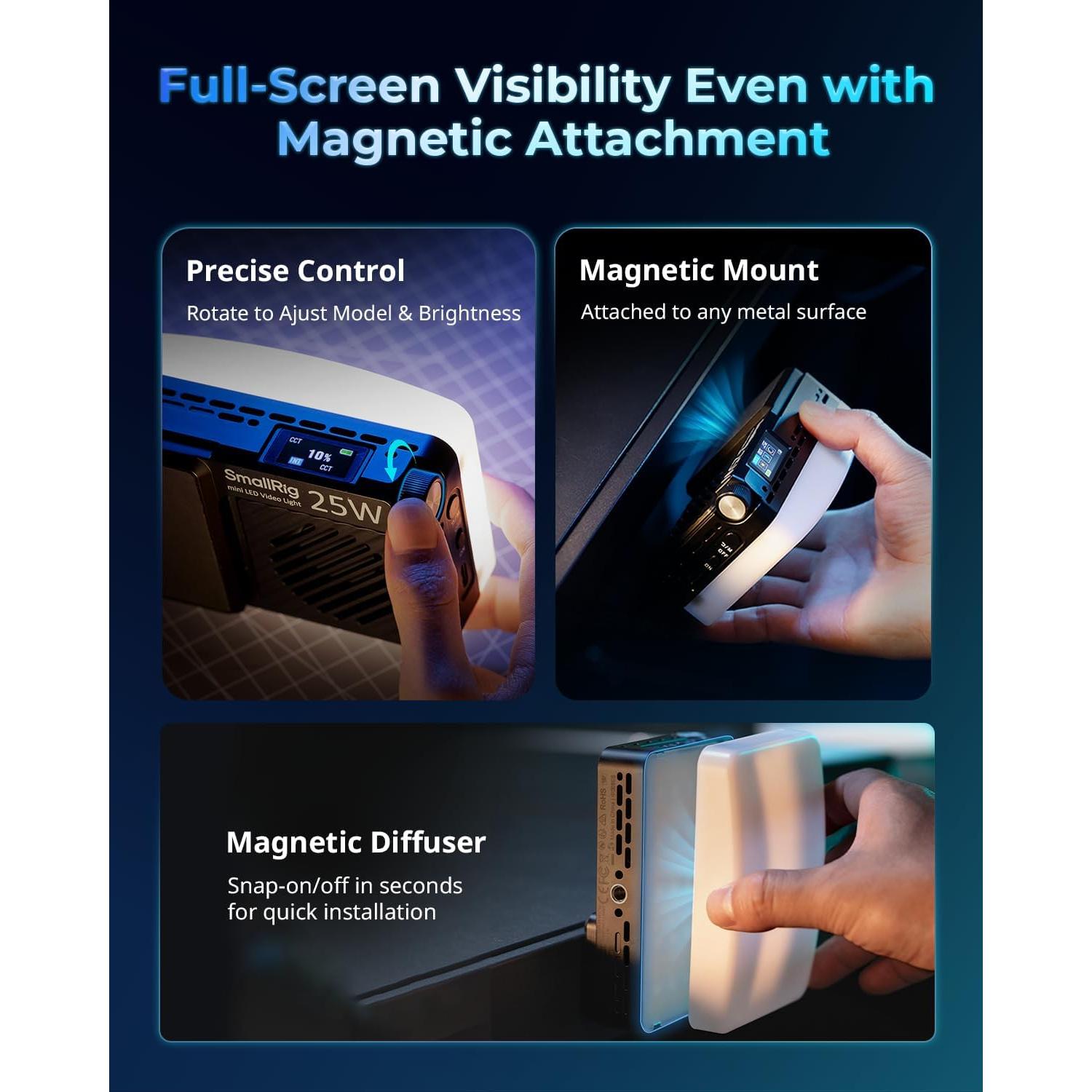 Luz de Video LED RGB SmallRig RM 25C 25W 3100mAh Portátil