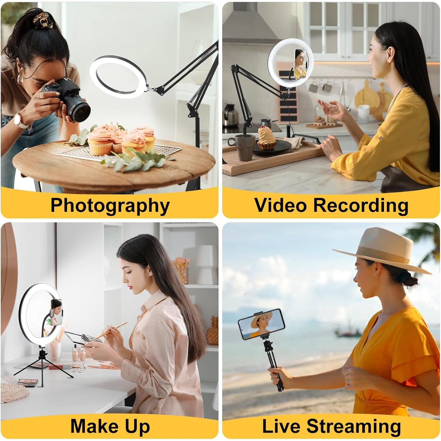 Luz de Anillo 30.48 cm Yoobao con Soporte Trípode 205.74 cm