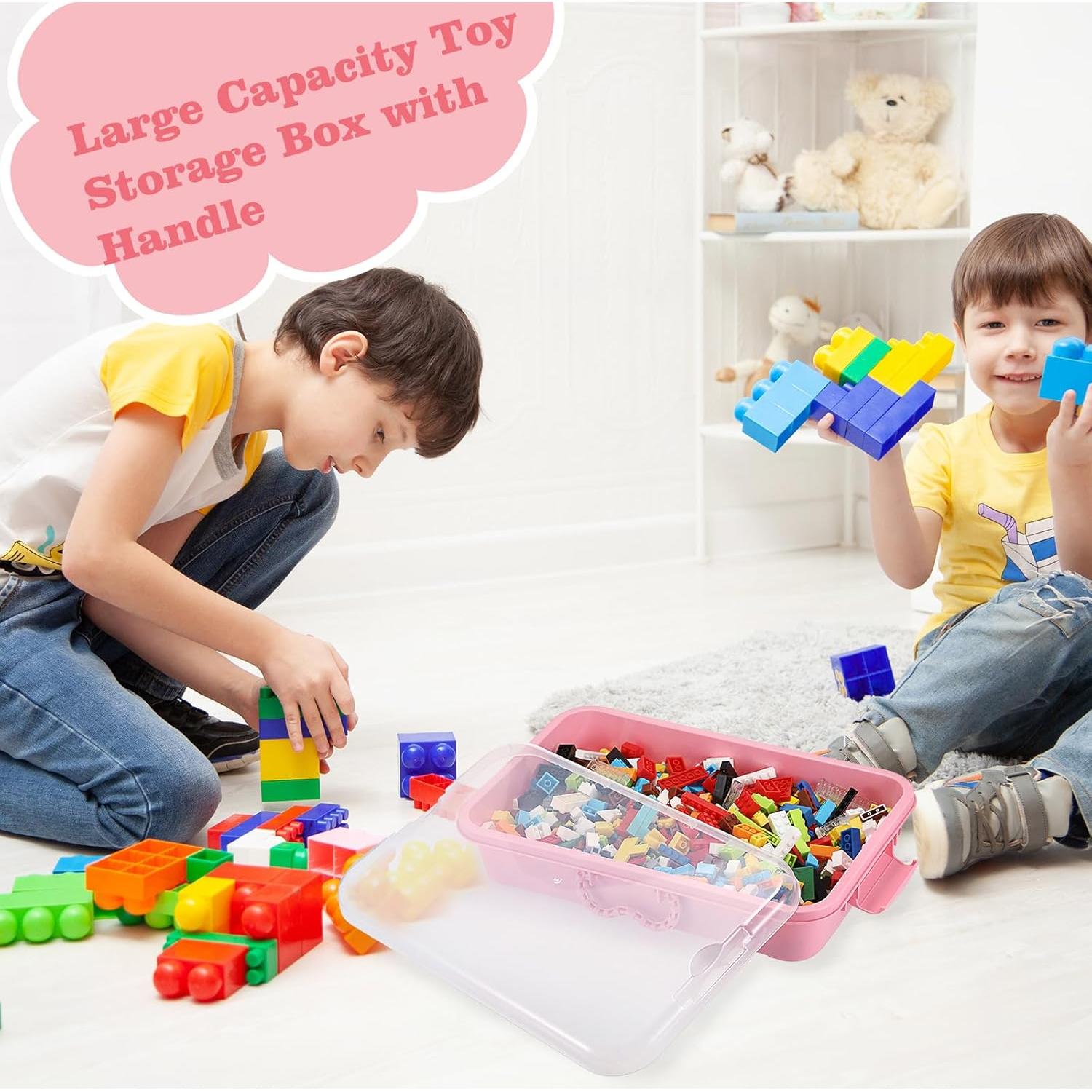 Bandeja de Arena Plástica BTSKY 2PCS 38x25x8cm Rosa con Tapa