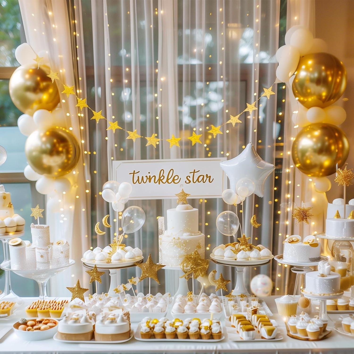 Cortina de Fondo Blanca Gallety 10ft x 8ft con Luces LED