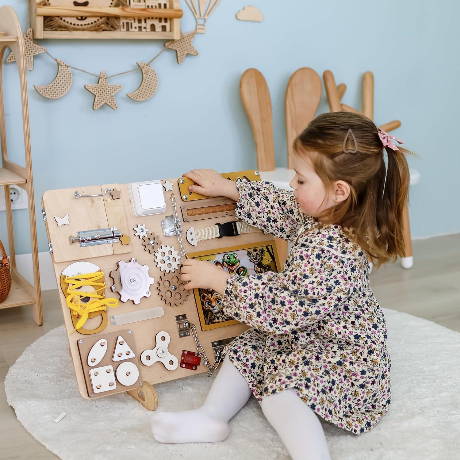 Tablero Ocupado Montessori Easy Busy Safari 40x50 cm