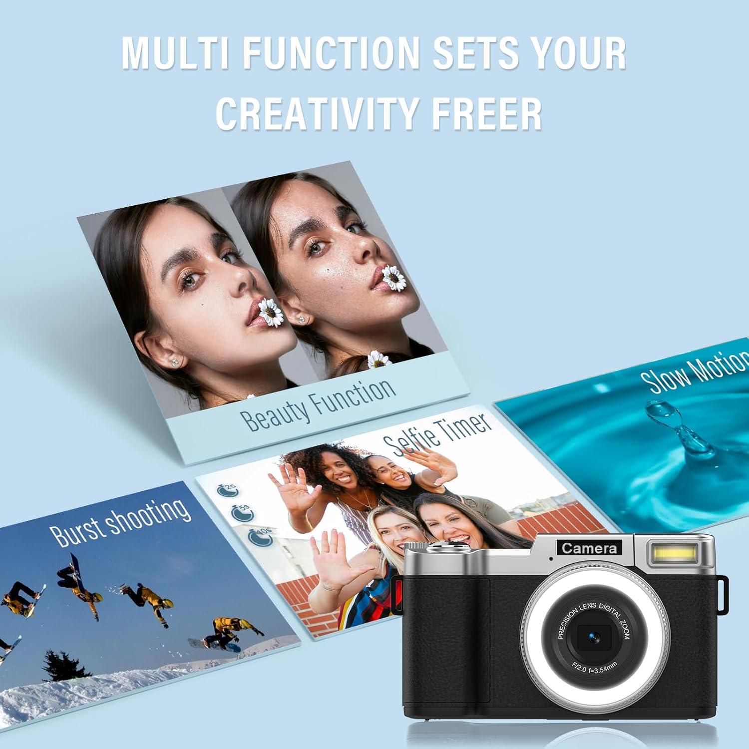 Cámara Digital 4K Yatao YT01 64MP Pantalla Plegable