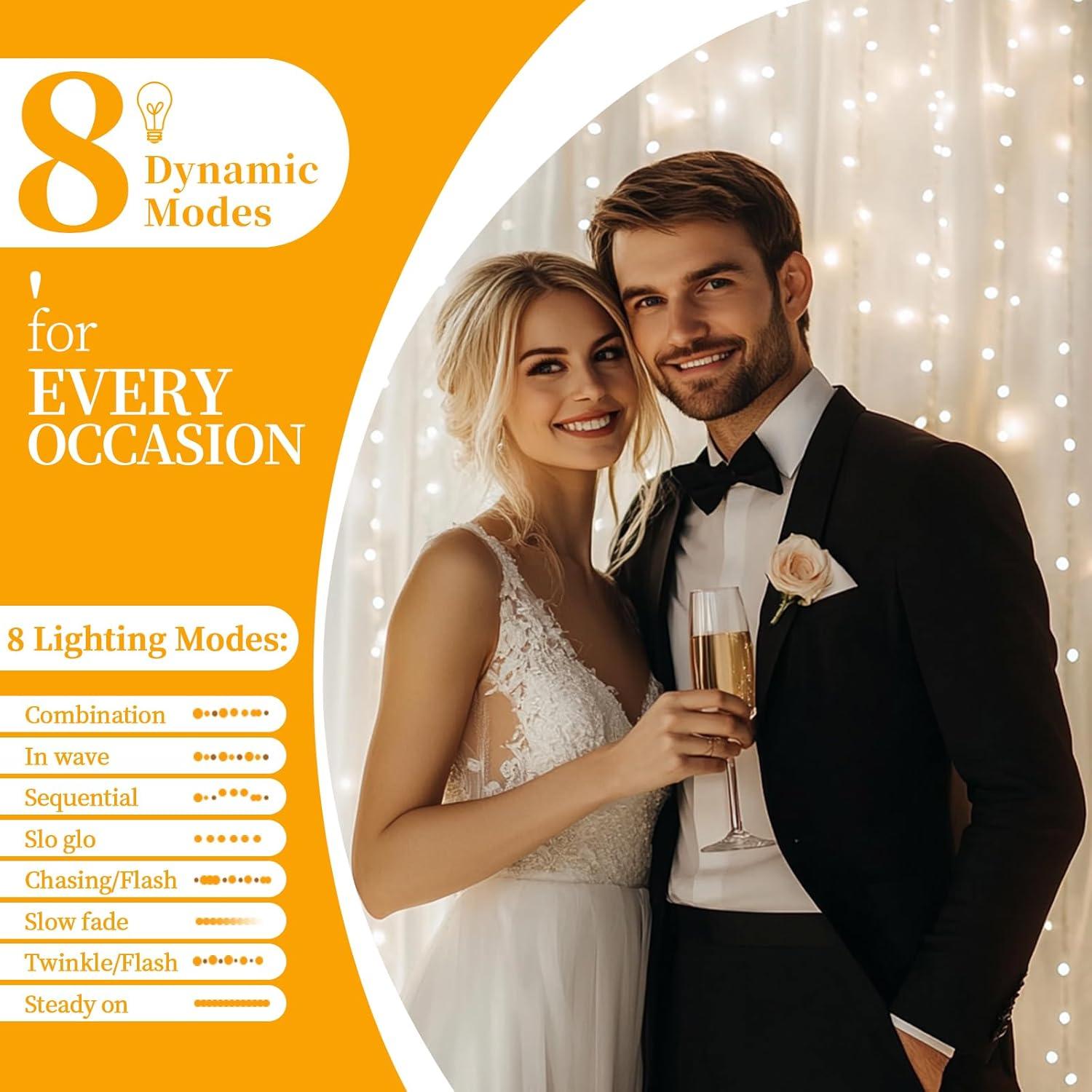 Cortina de tul blanca Patioman 1.52x2.44m con luces LED