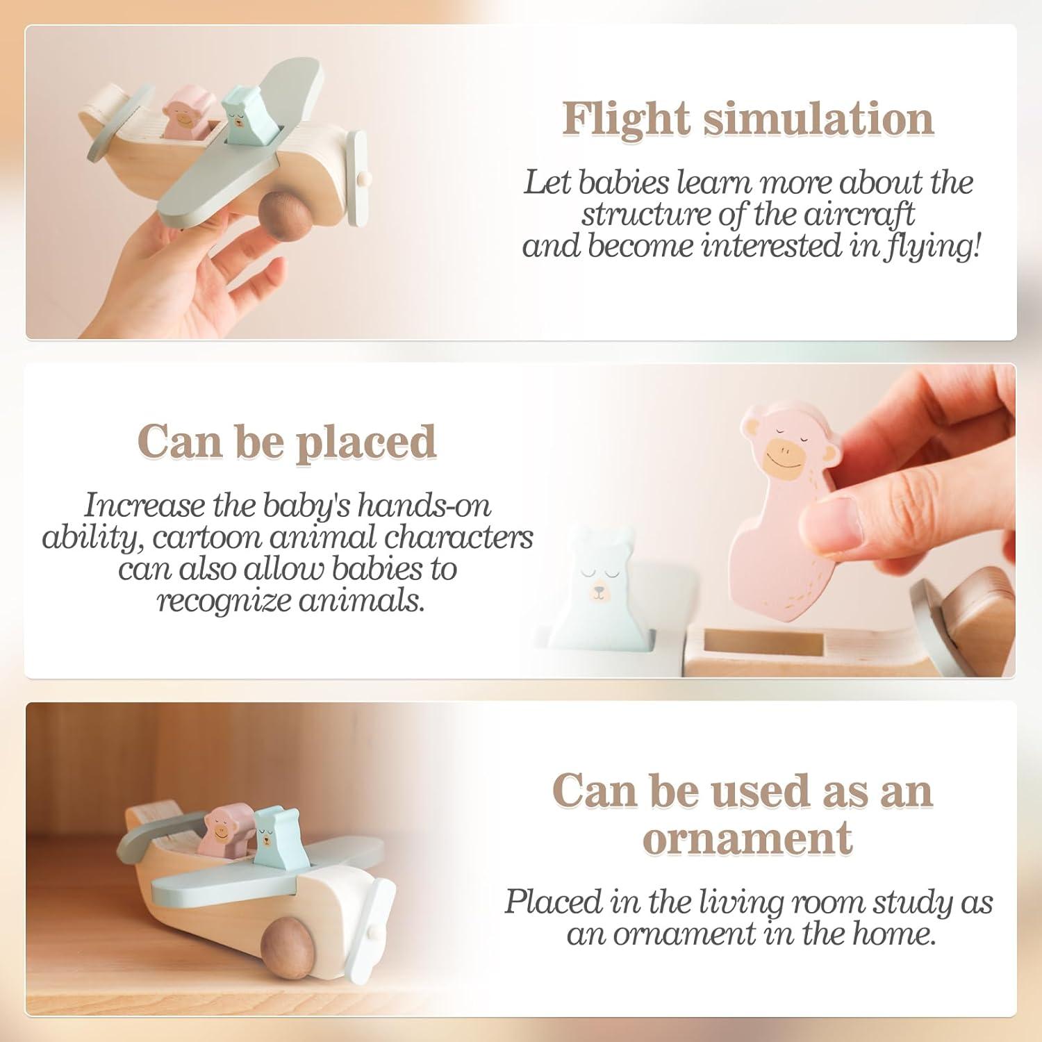 Juego de Juguetes de Avión de Madera ibwaae para Niños