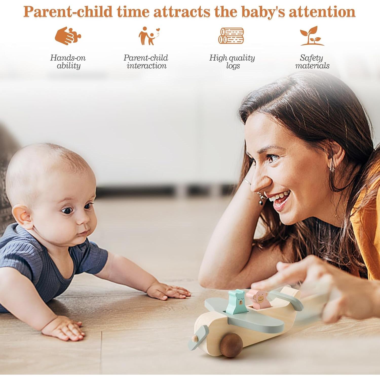 Juego de Juguetes de Avión de Madera ibwaae para Niños