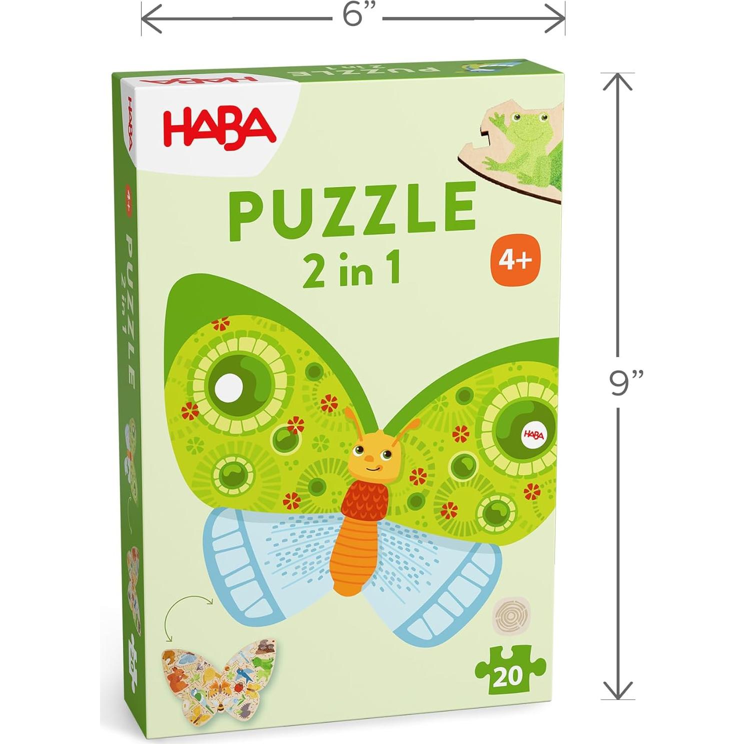 Rompecabezas de Madera HABA Mariposa 2 en 1 para Niños 4+