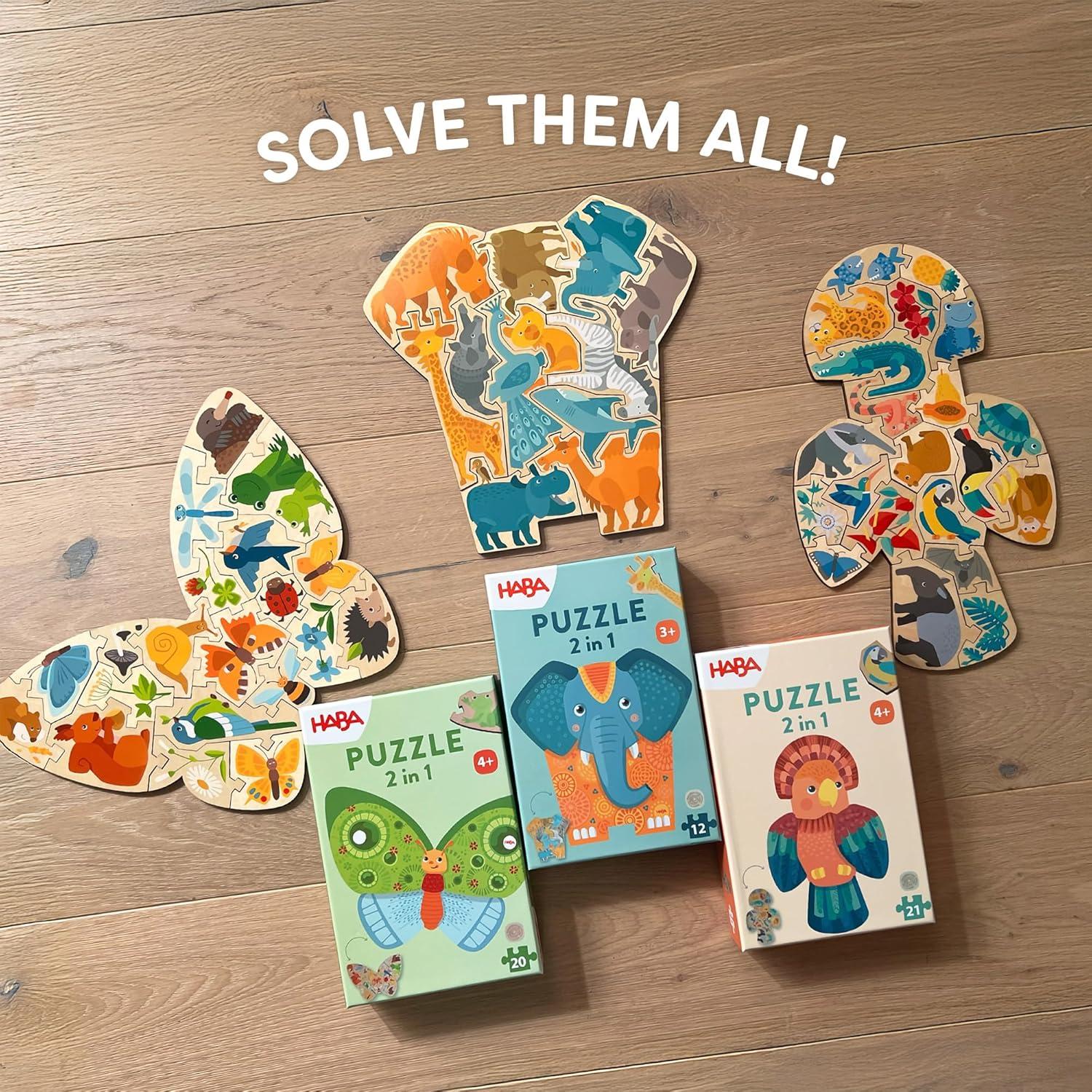 Rompecabezas de Madera HABA Mariposa 2 en 1 para Niños 4+