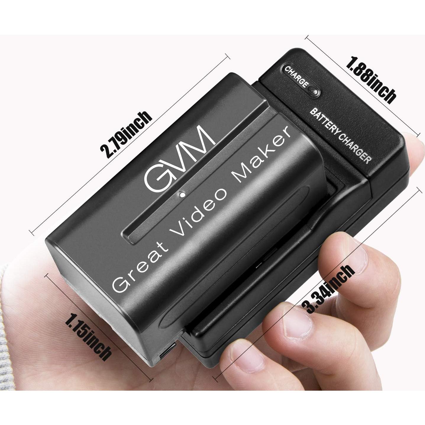 GVM Baterías NP-F750/770 4400mAh y Cargadores de Viaje