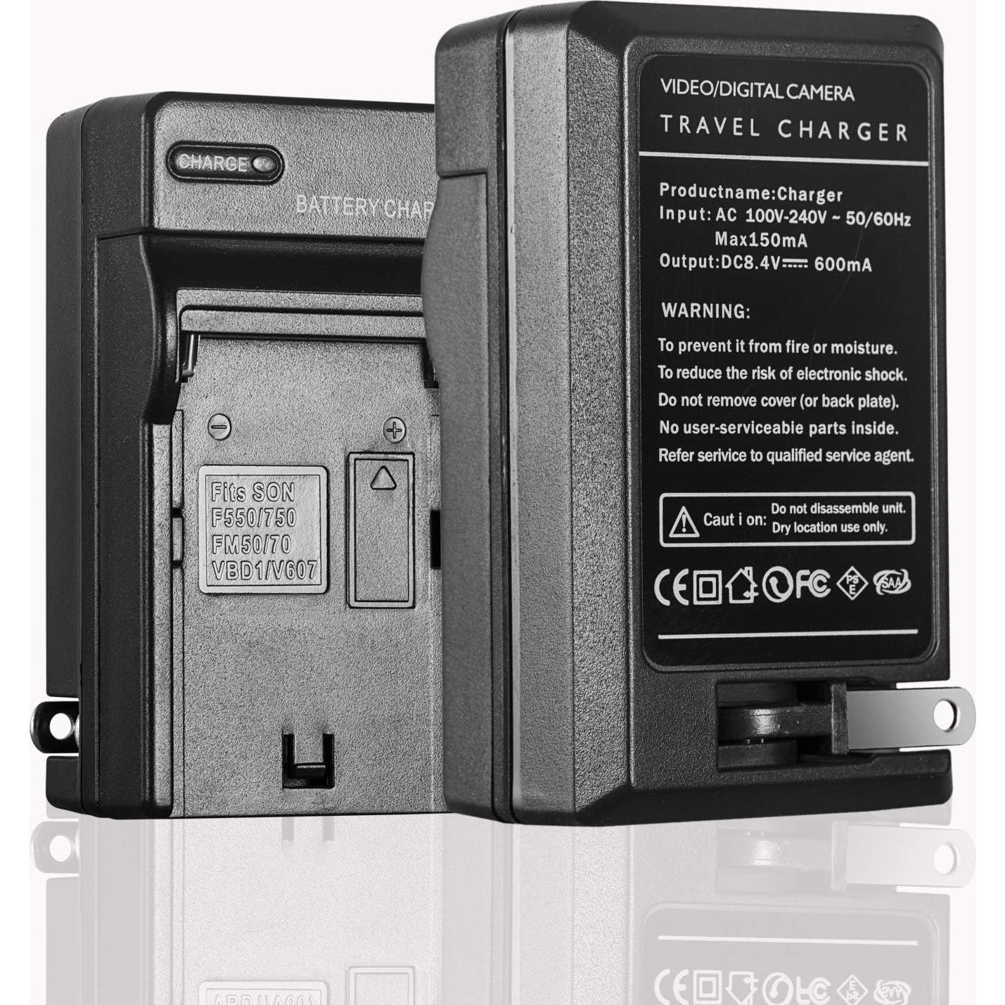 GVM Baterías NP-F750/770 4400mAh y Cargadores de Viaje