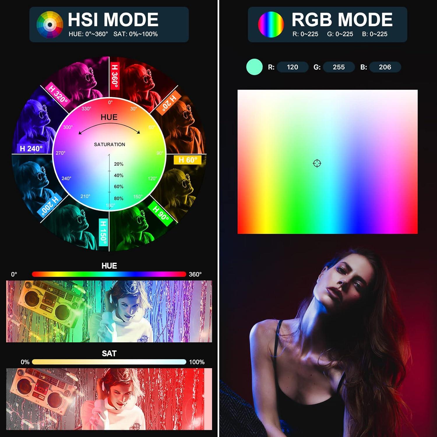 Luz de Video LED RGB GVM BD25R 25W 60.96cm 12 Efectos