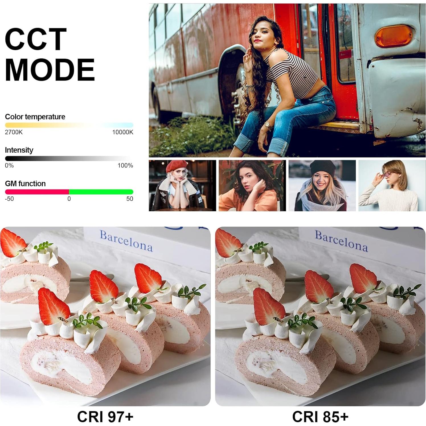 Luz de Video LED RGB GVM BD25R 25W 60.96cm 12 Efectos