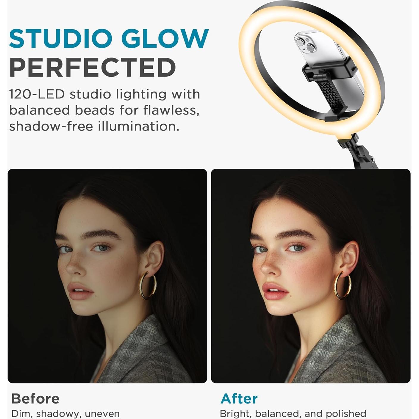 Luz de Anillo Selfie InnoGear 25 cm con Soporte Ajustable