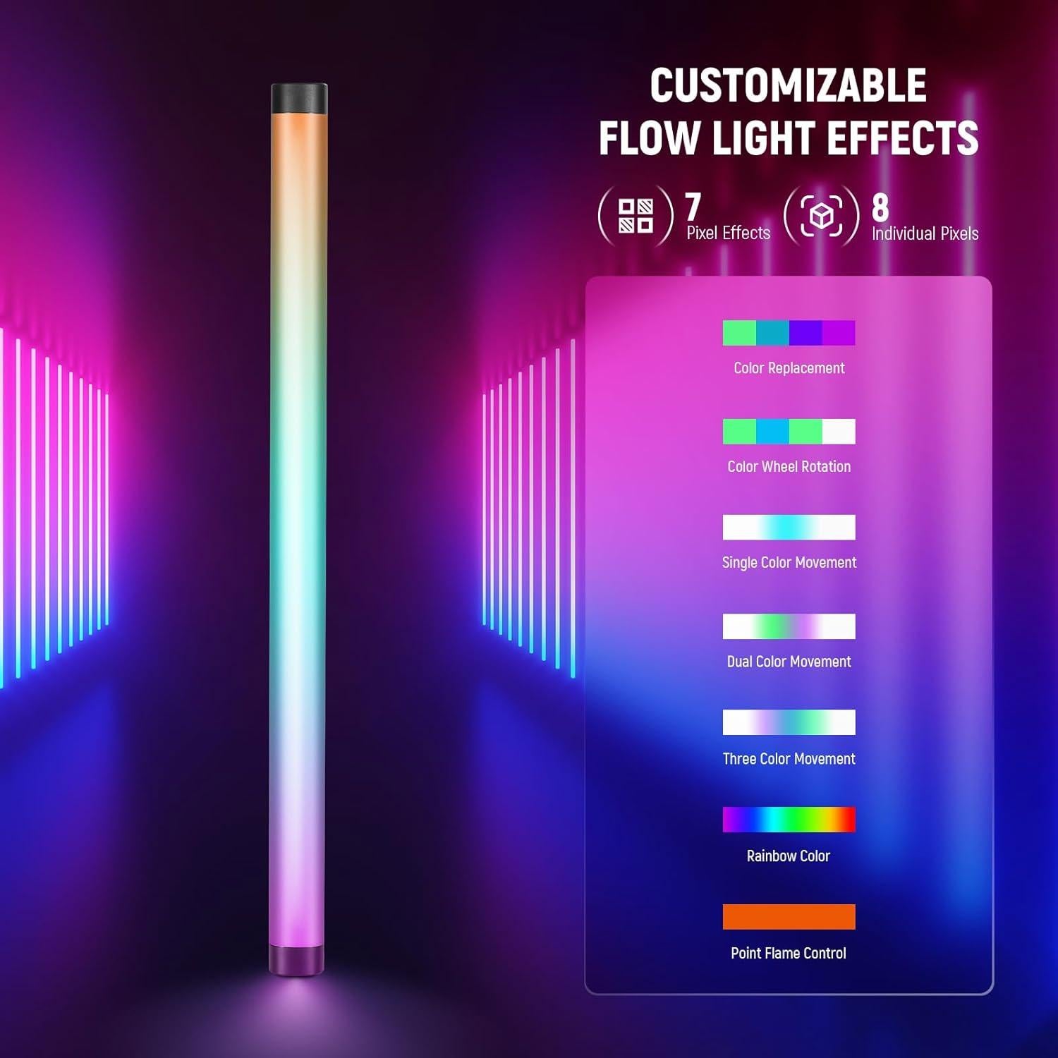 Luz de Tubo RGB NEEWER TL60 20W LED Control APP DMX