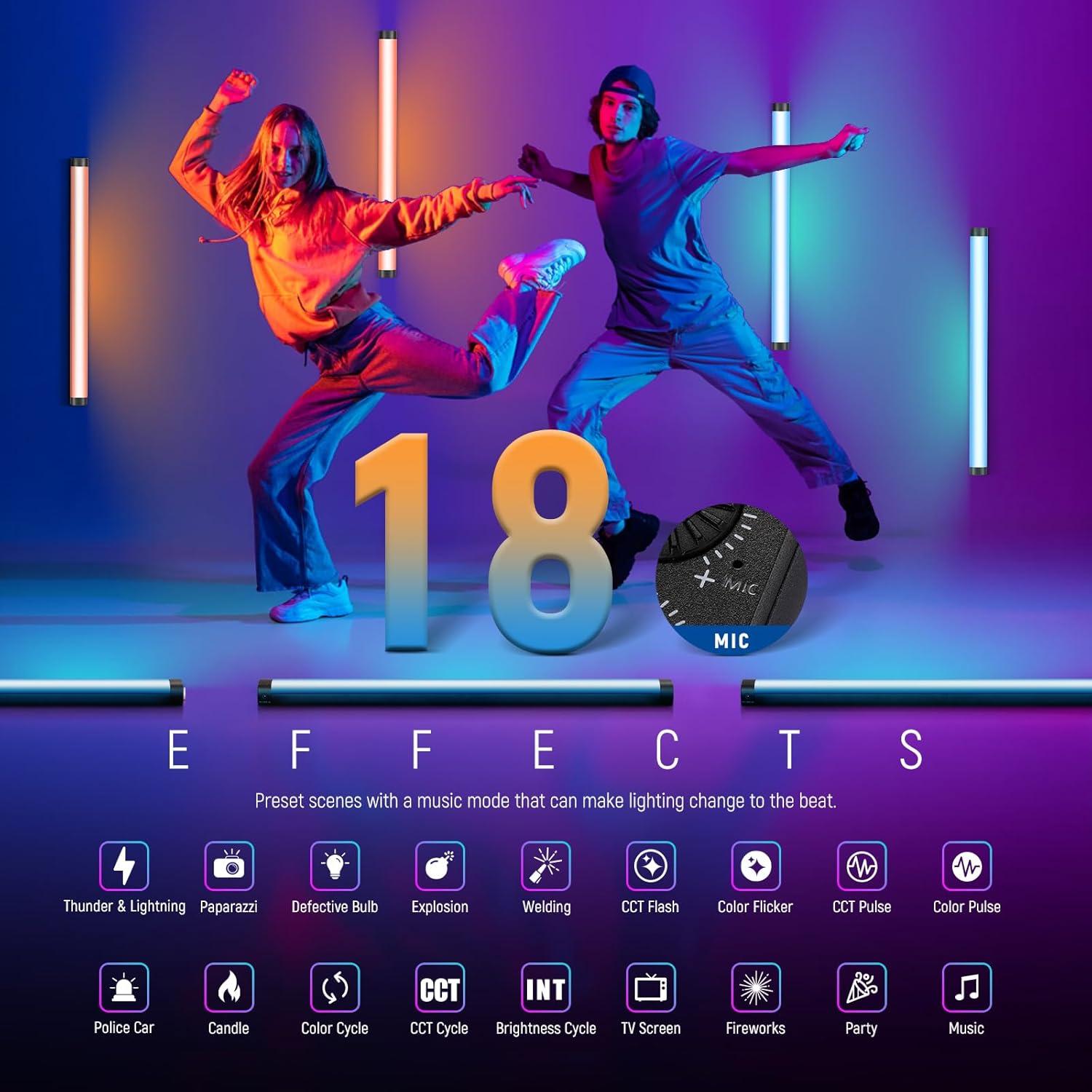 Luz de Tubo RGB NEEWER TL60 20W LED Control APP DMX