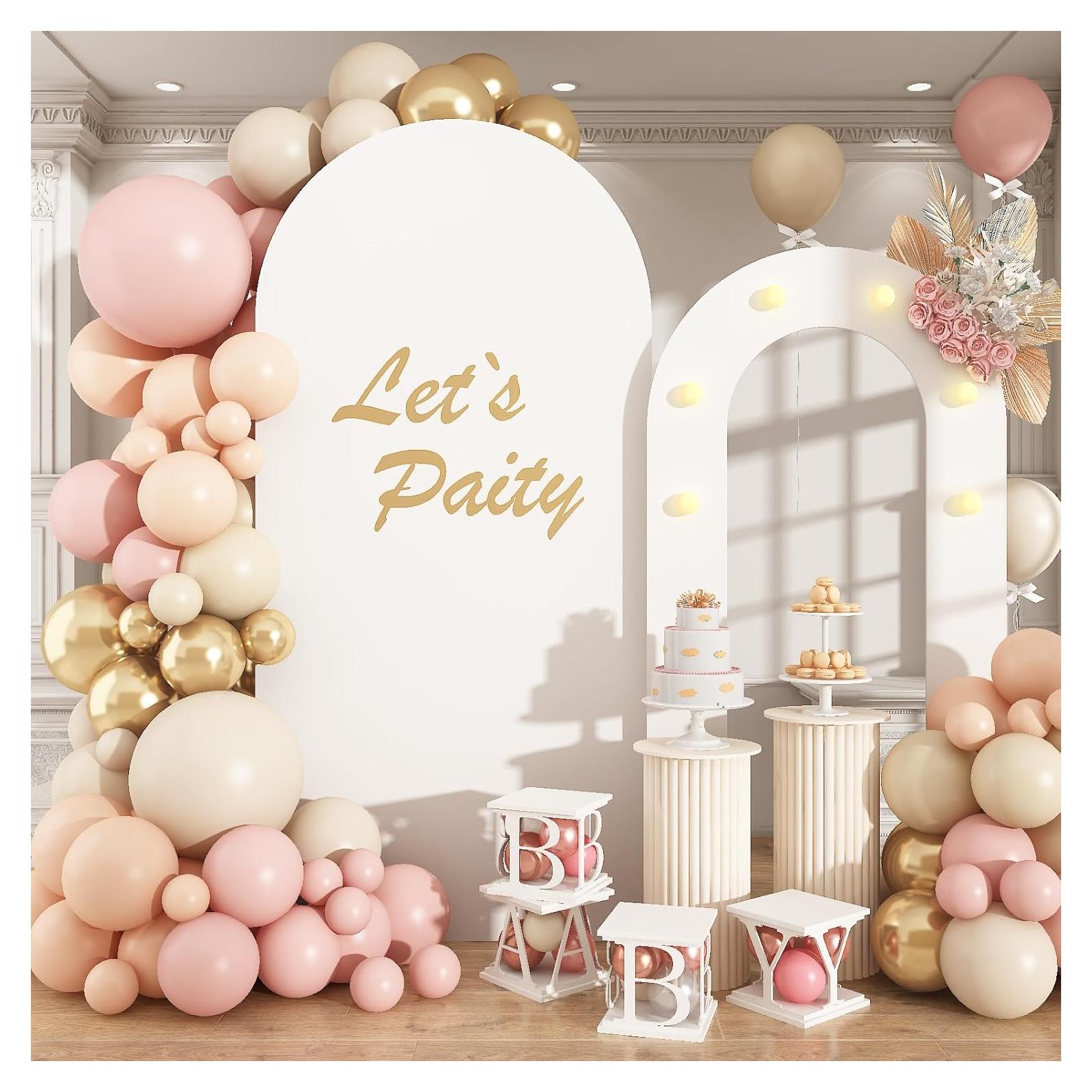 Soporte de fondo de arco blanco Jobkoo 1.88m y 1.68m con luces