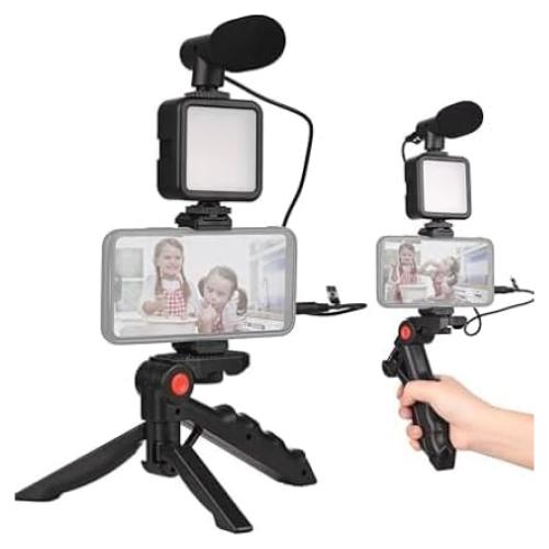Kit de Vlogging Acuvar Pro Grip con Luz LED y Micrófono