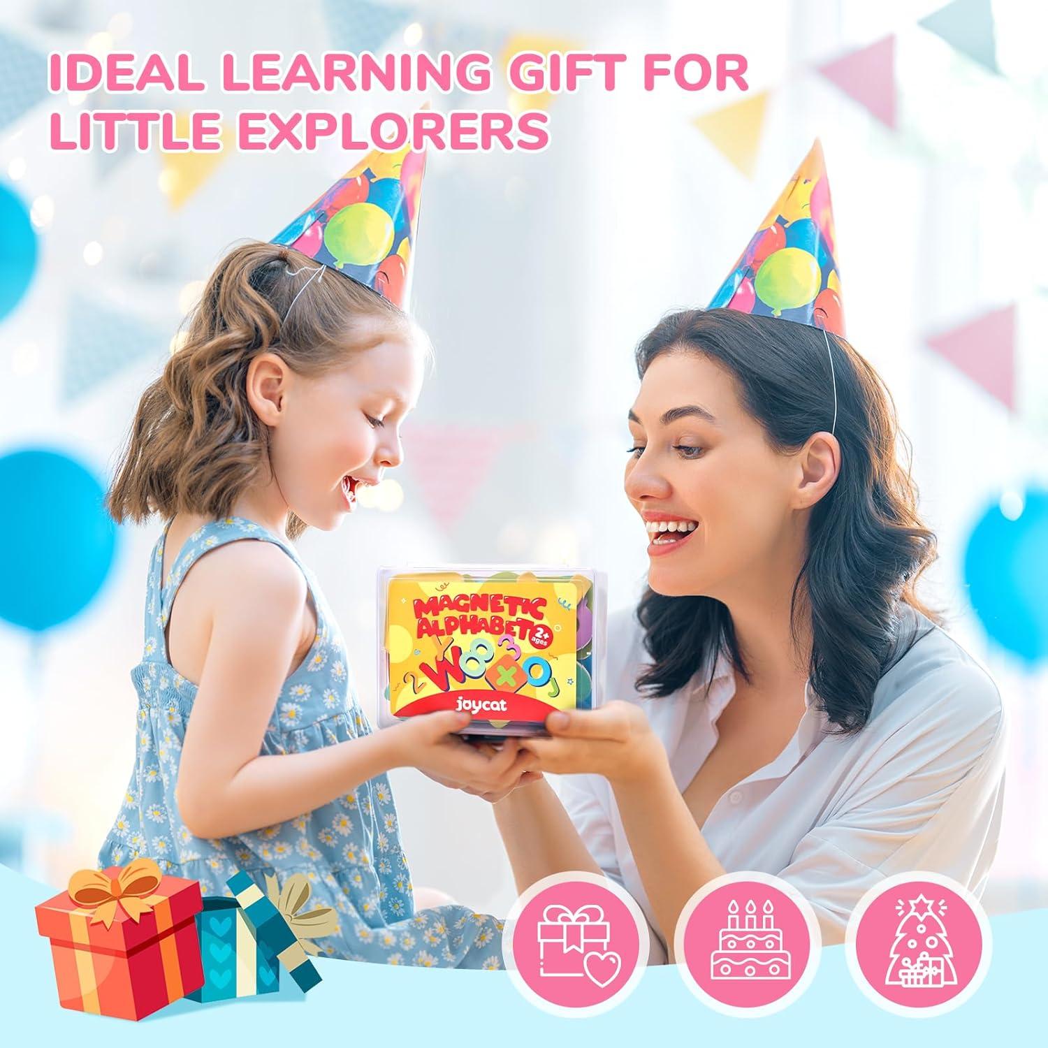 Letras y Números Magnéticos de Madera JoyCat - 63 Piezas