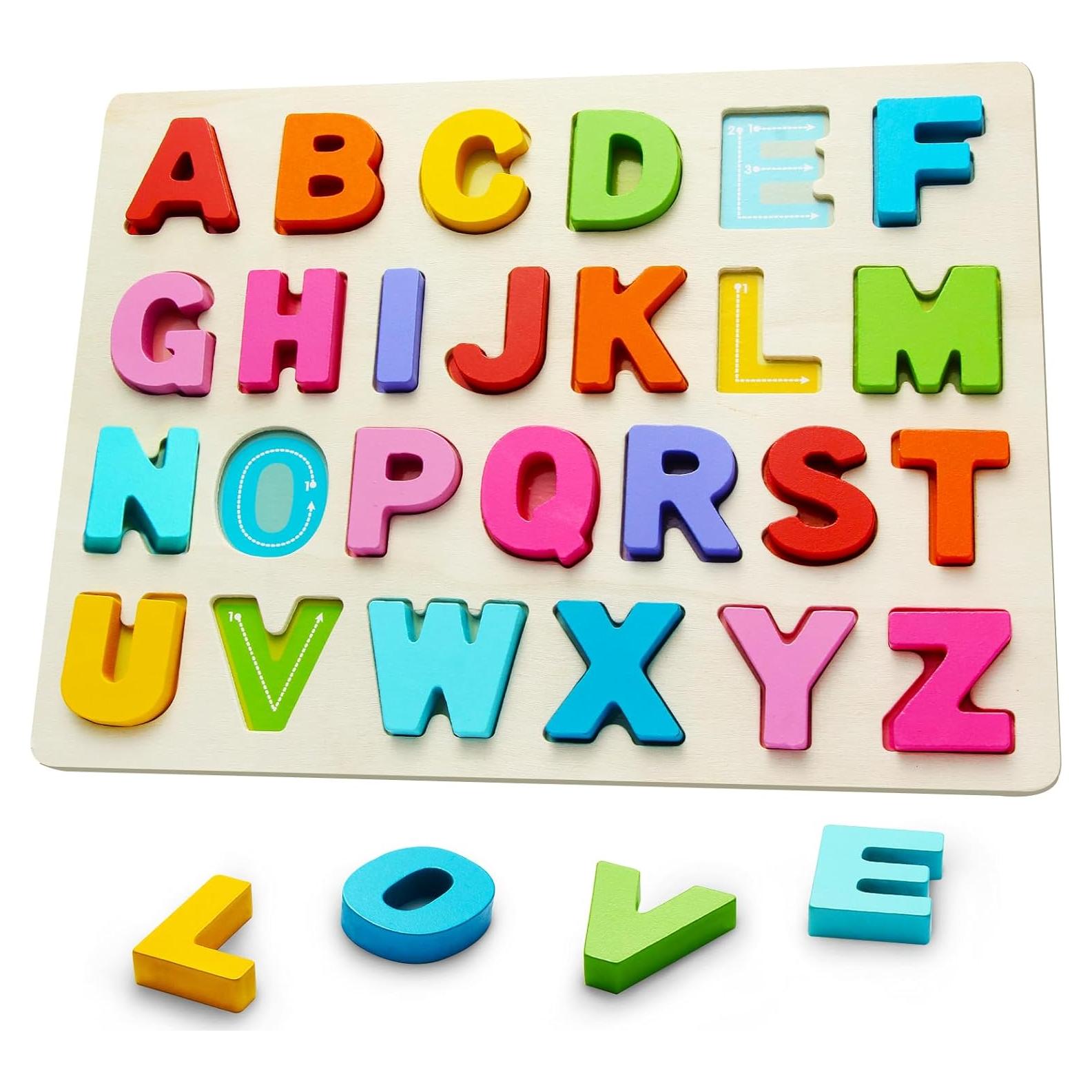 Rompecabezas de Madera del Alfabeto para Niños 3-5 Años