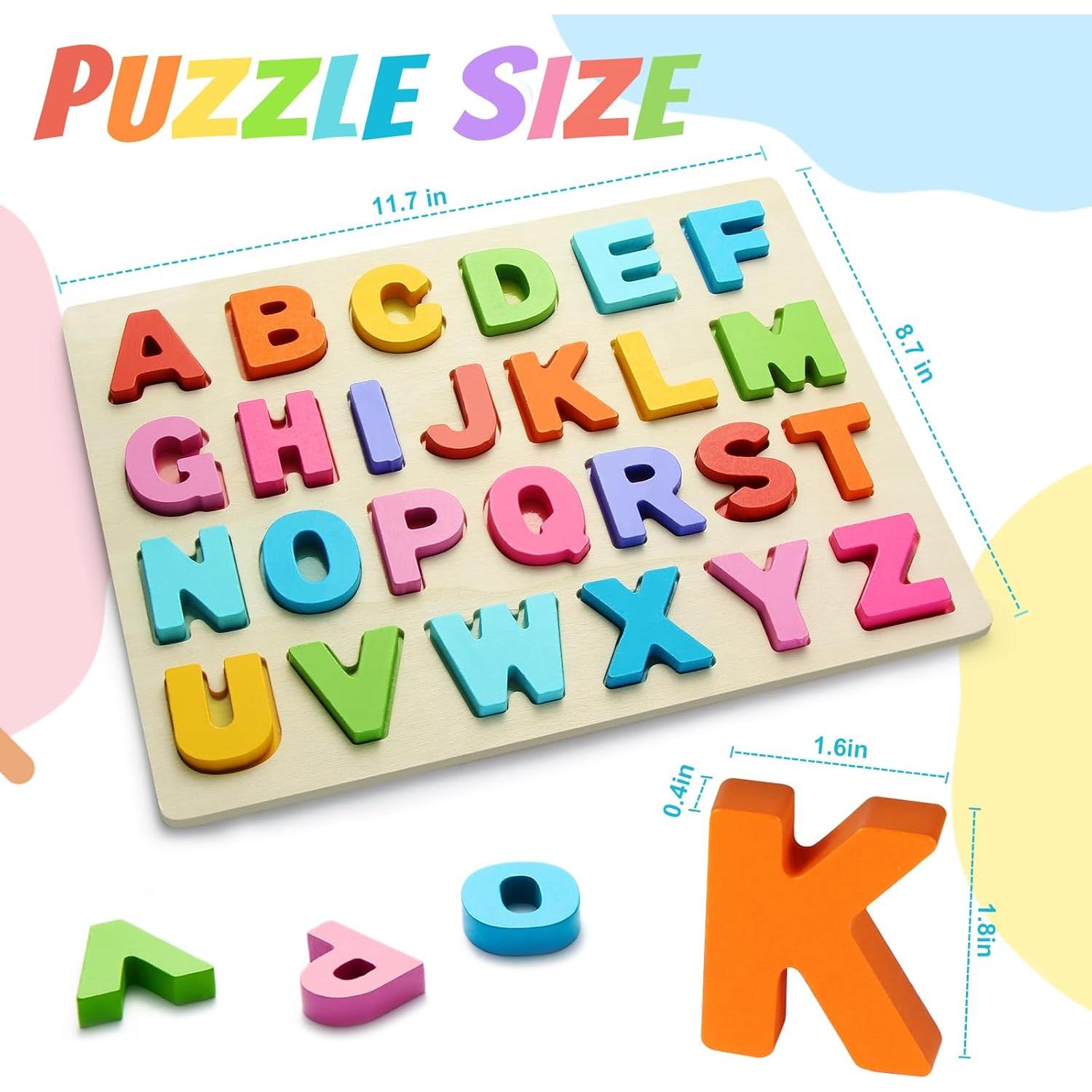 Rompecabezas de Madera del Alfabeto para Niños 3-5 Años