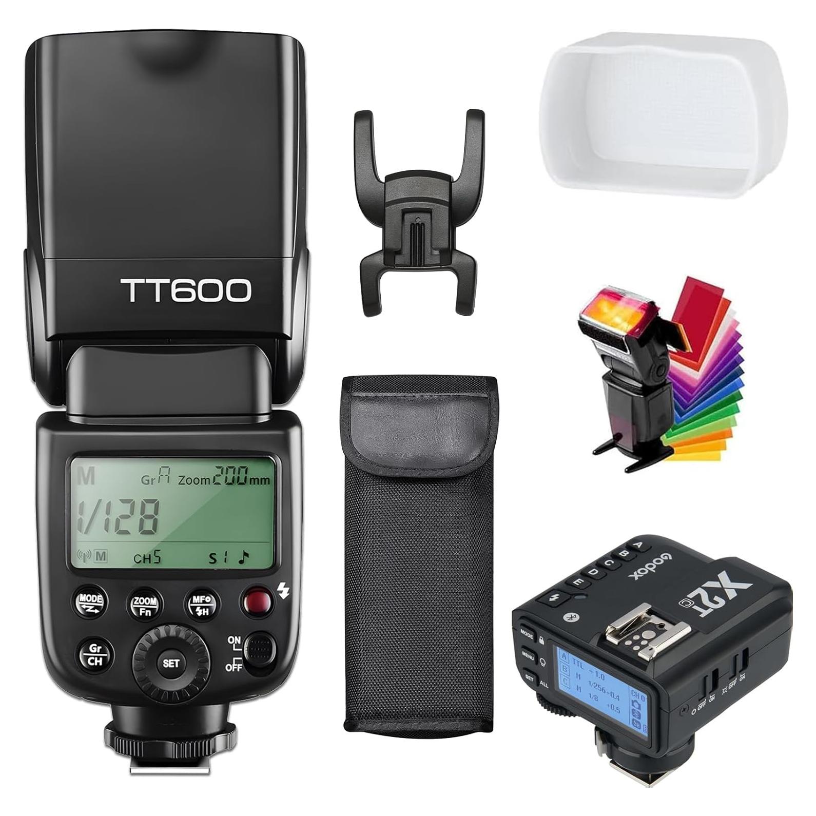 Flash Godox TT600 Inalámbrico 2.4G con Disparador X2T-C para Canon